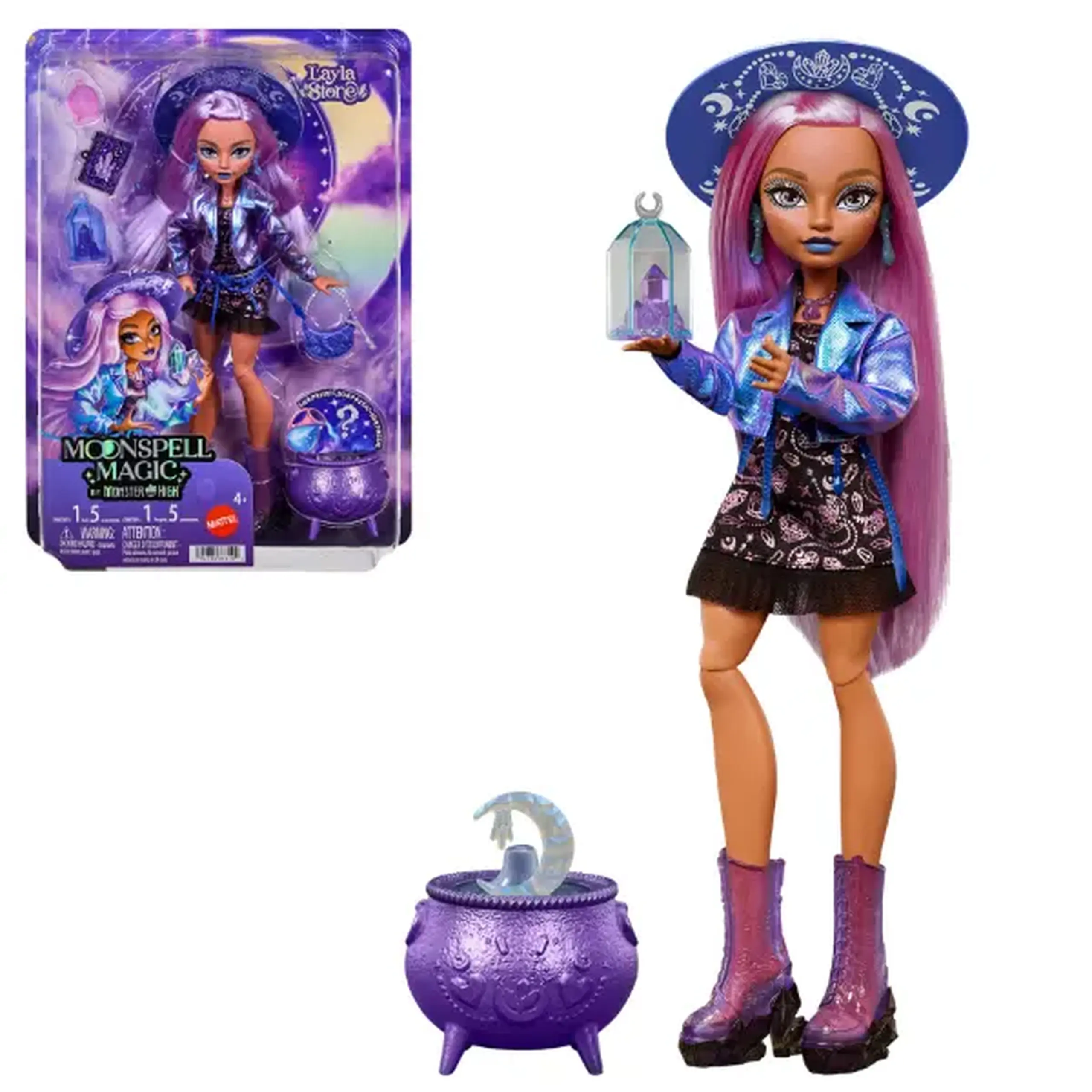 Set de joacă Monster High Moonspell Magic „Layla Stone” cu accesorii