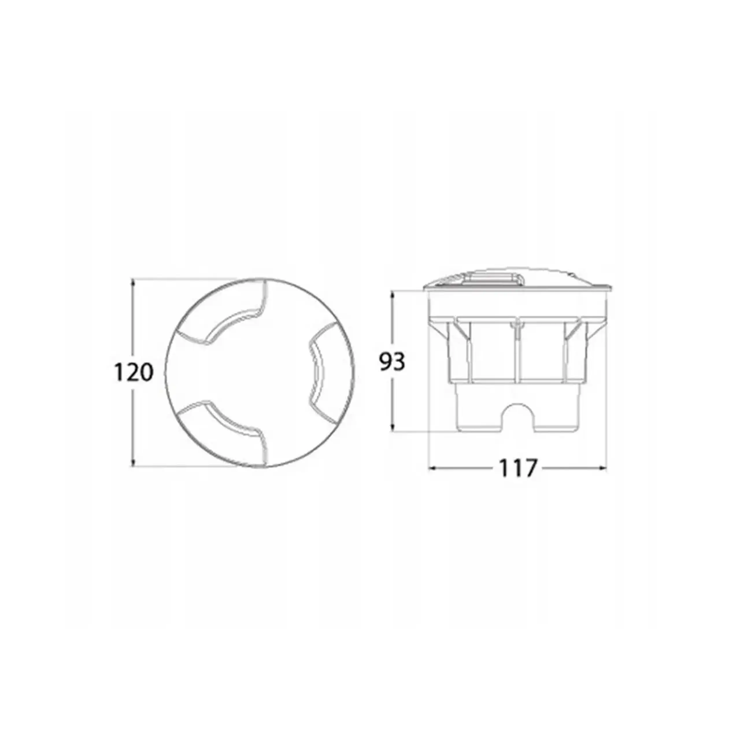 Corp de iluminat încastrat în sol CECI 120 3 W GX53 350 lm 220 - 240 V IP67 Fumagalli - Gri/Alb mat 410 lm (lm)