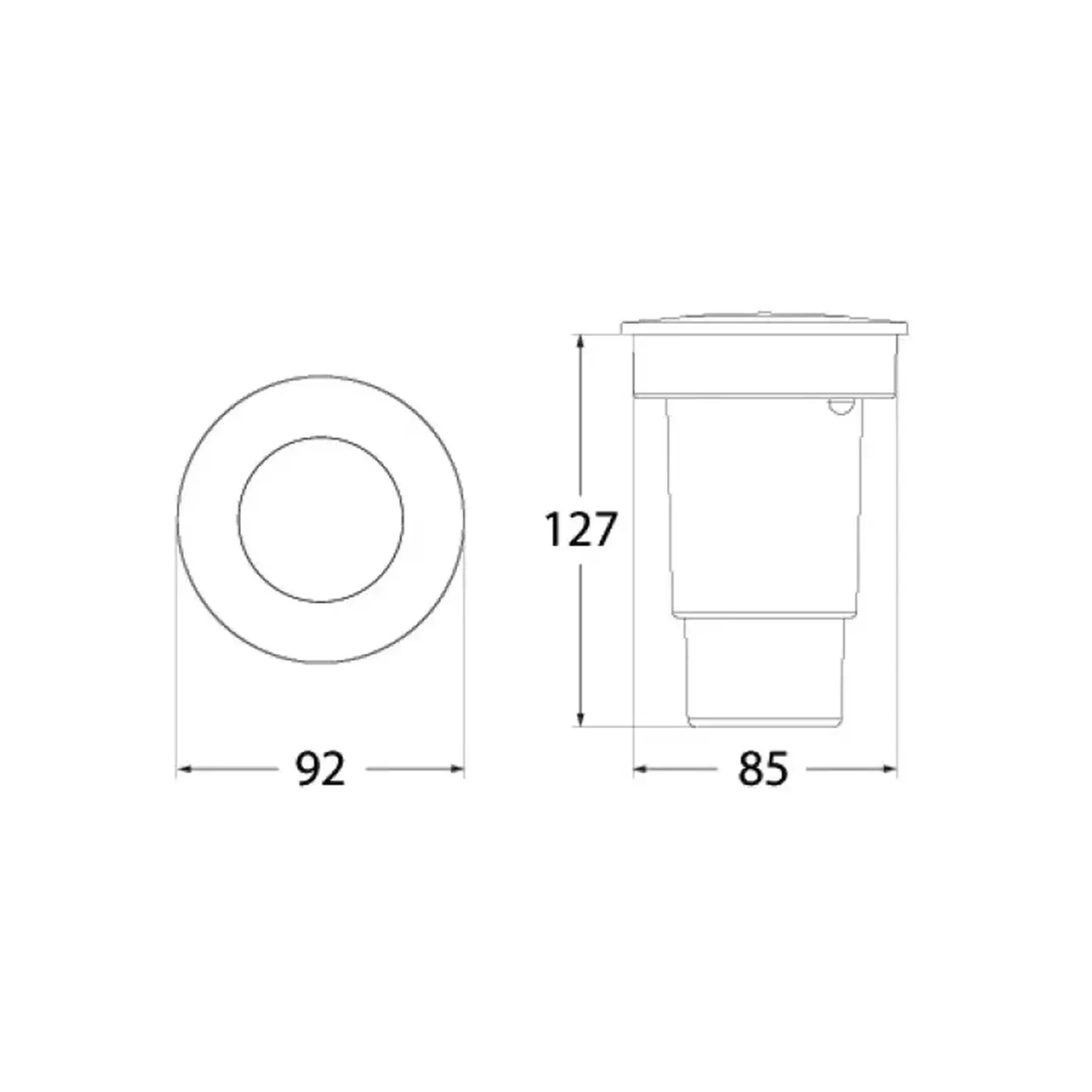 Corp de iluminat încastrat în sol CECI 90 3.5 W GU10 366 lm 220 - 240 V IP67 Fumagalli - Culoare Negru/Albastru