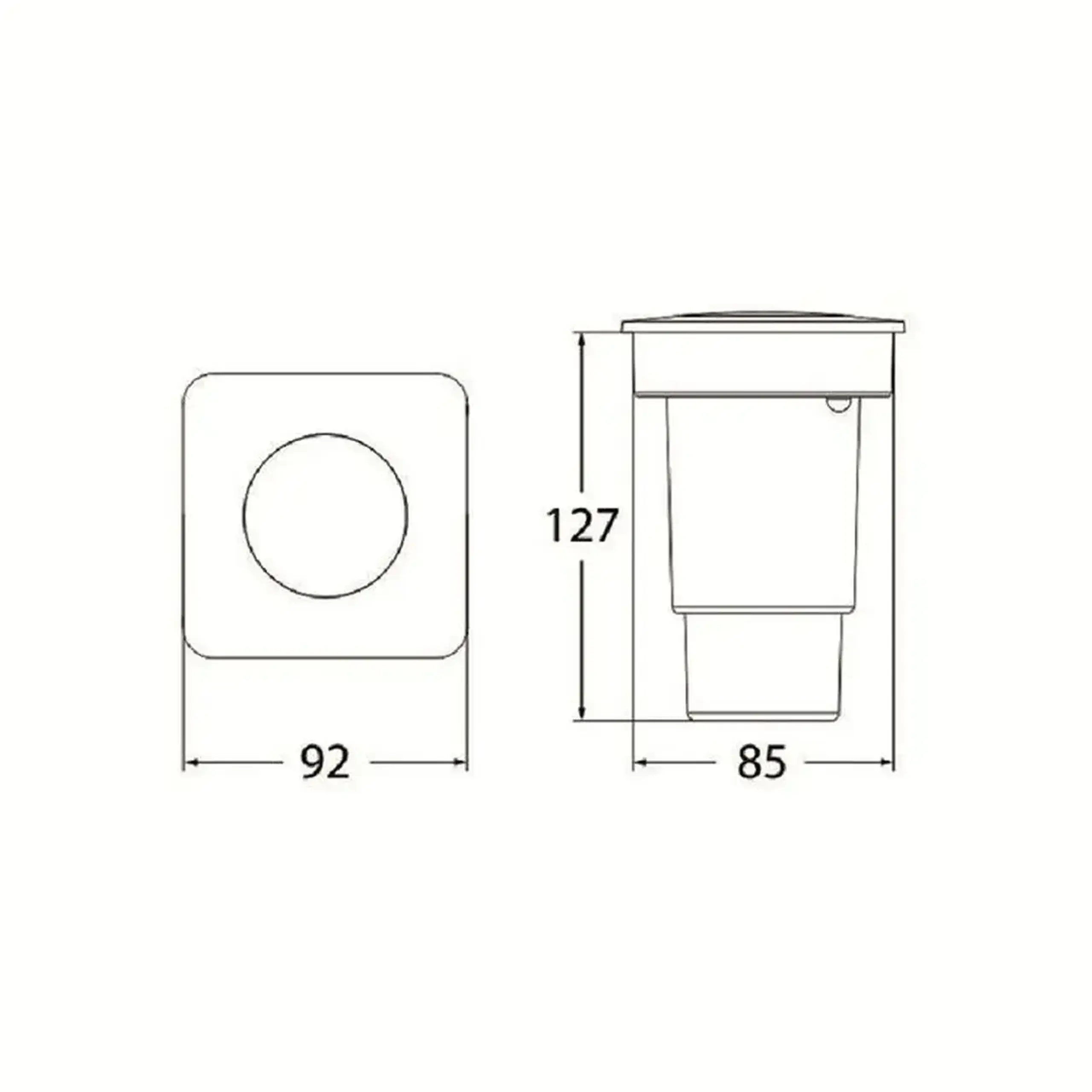 Corp de iluminat încastrat în sol CECI 90 SQUARE 3.5 W GU10 366 lm 220 - 240 V IP67 Fumagalli - Culoare Gri/Alb mat
