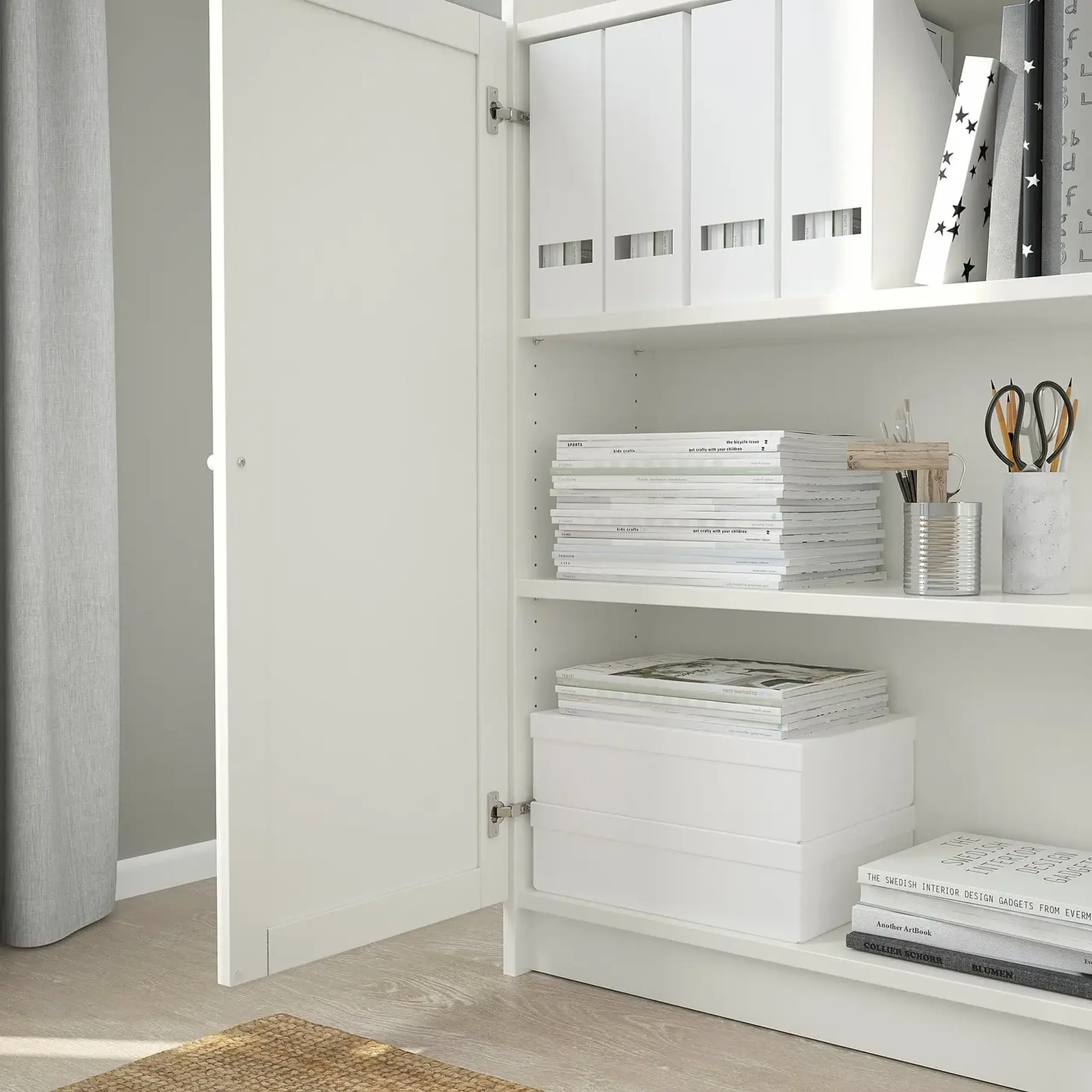 IKEA BILLY / OXBERG Biblioteca+usi, alb, 80x30x202 cm