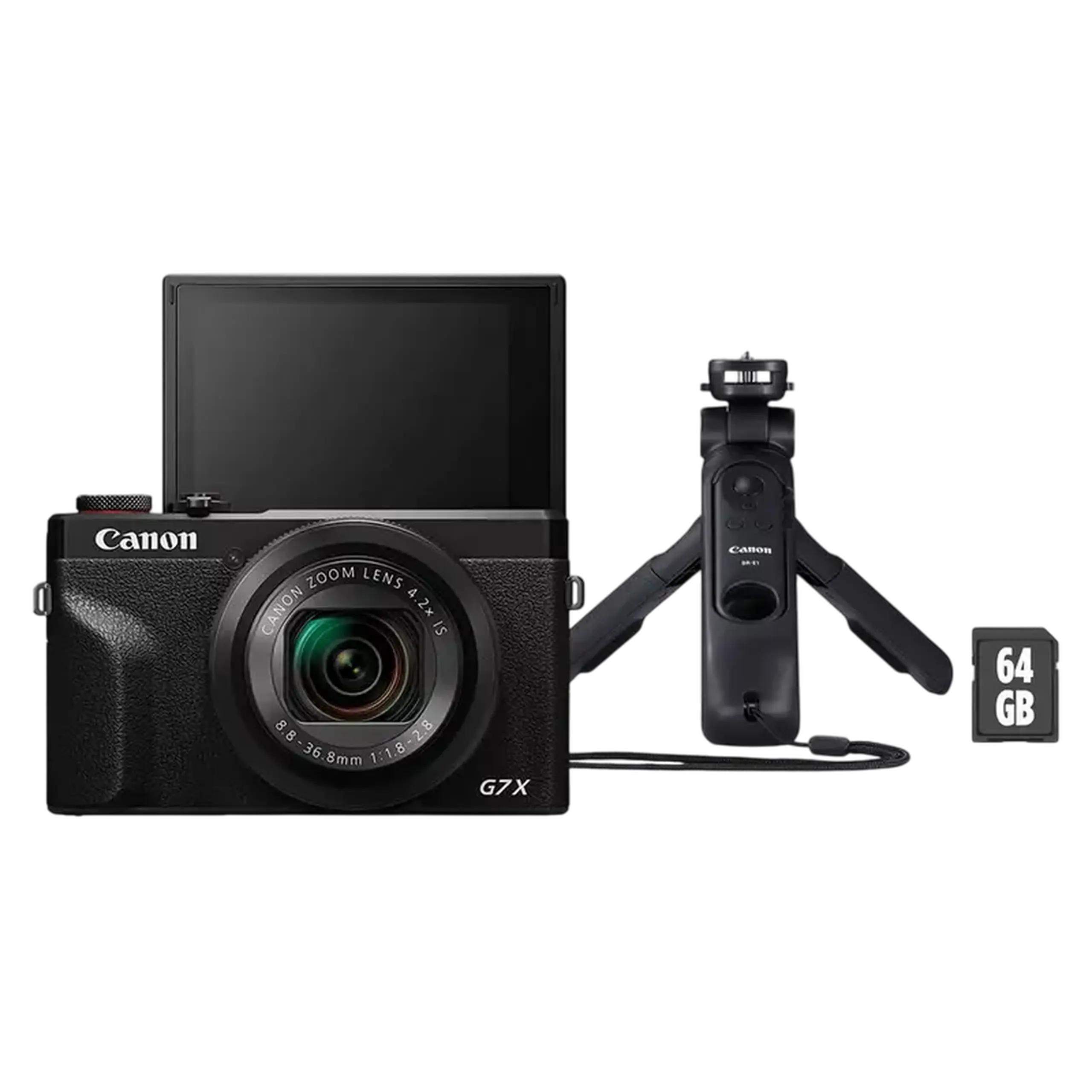 Aparat Foto Compact Canon PowerShot G7 X Mark III, Vlogger Kit, Negru