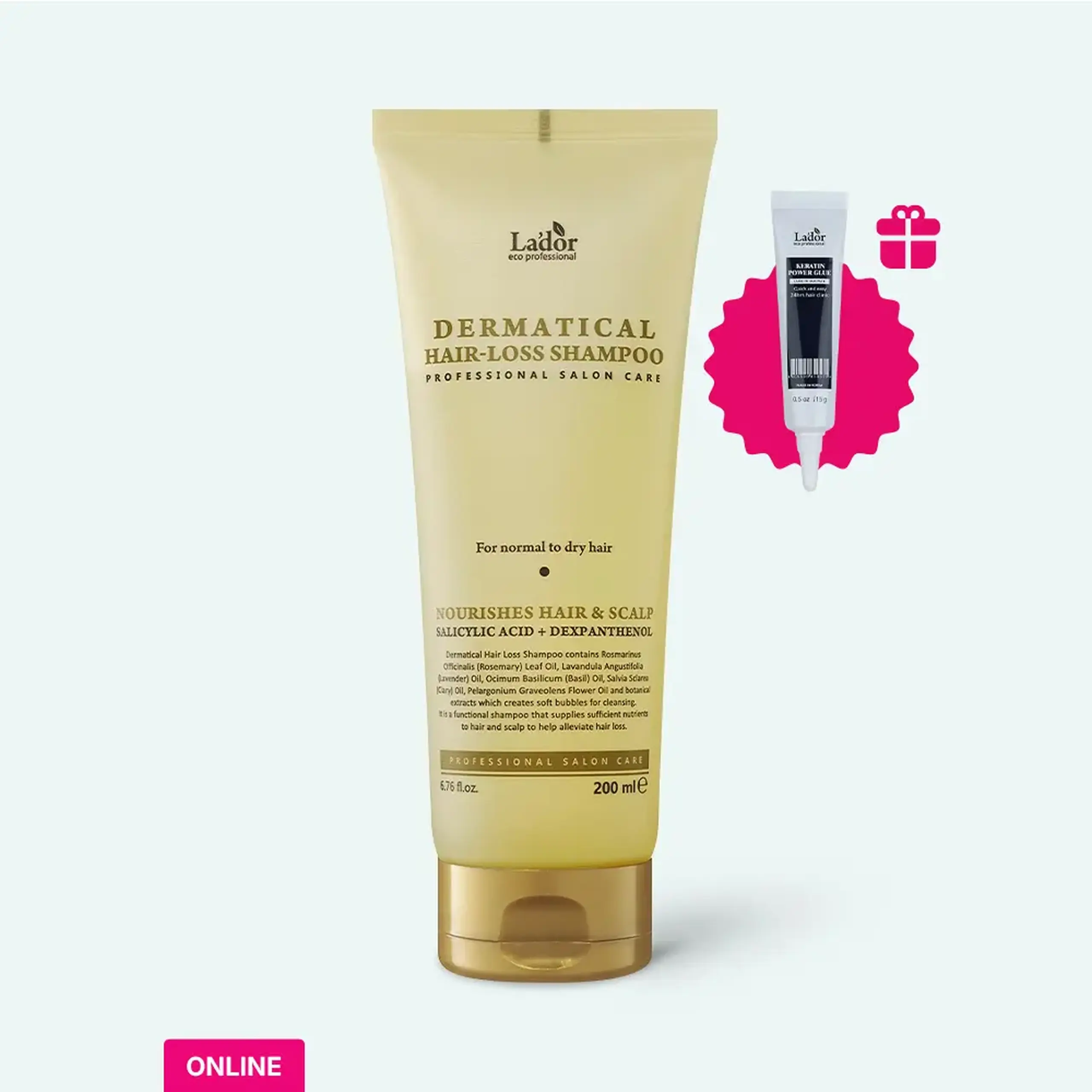 Şampon contra căderii părului cu mentol Lador Dermatical Hair-Loss Shampoo 200 ml