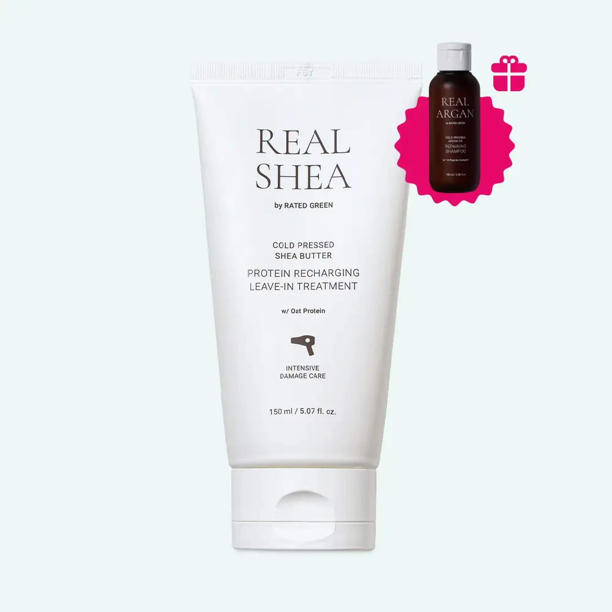 Mască hidratantă cu Unt de Shea fără spălare Rated Green Cold Pressed Shea Butter Protein Recharging Leave-in Treatment 150ml