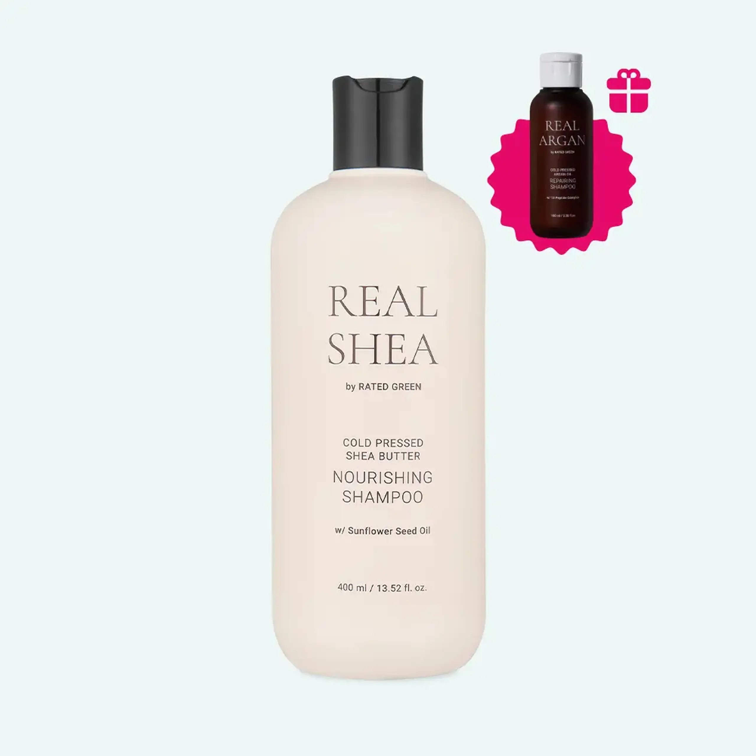 Șampon hidratant cu Unt de Shea Rated Green Cold Pressed Shea Butter Nourishing Shampoo 400ml