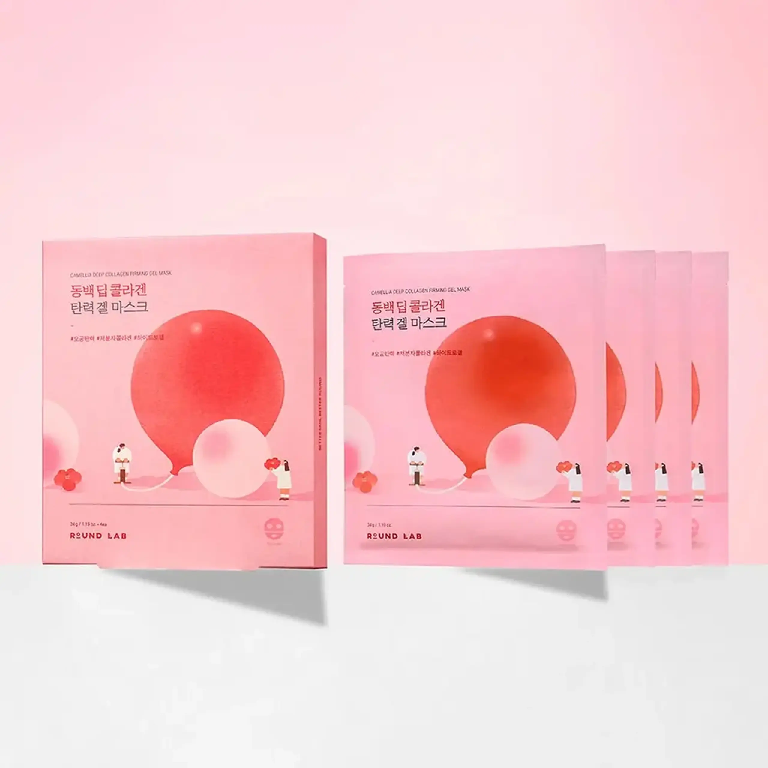 Mască de tip hidrogel cu efect de fermizare Round Lab Camellia Deep Collagen Firming Gel Mask