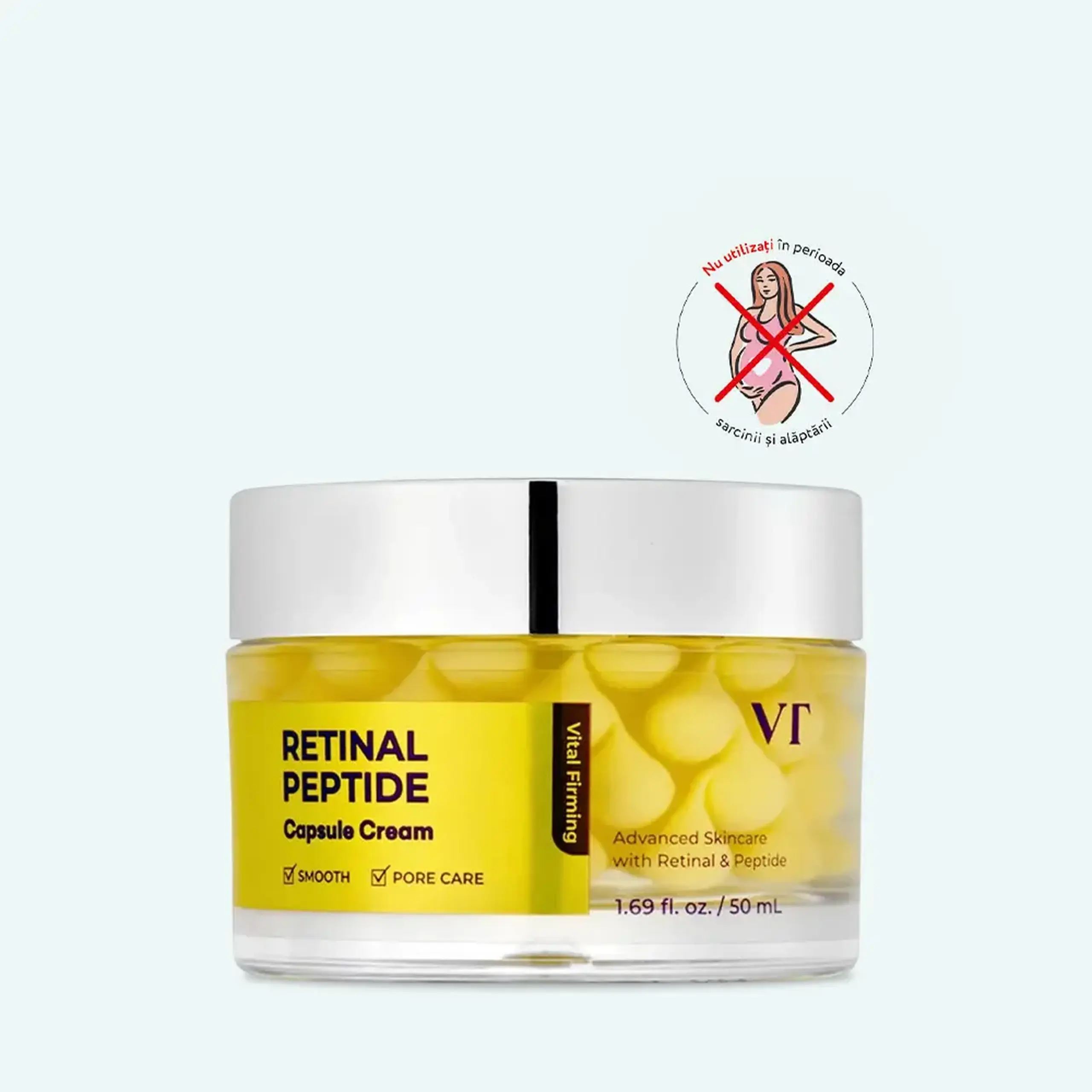 Cremă anti-age cu retinal și 9 peptide VT Cosmetics Retinal Peptide Capsule Cream – 50 ml