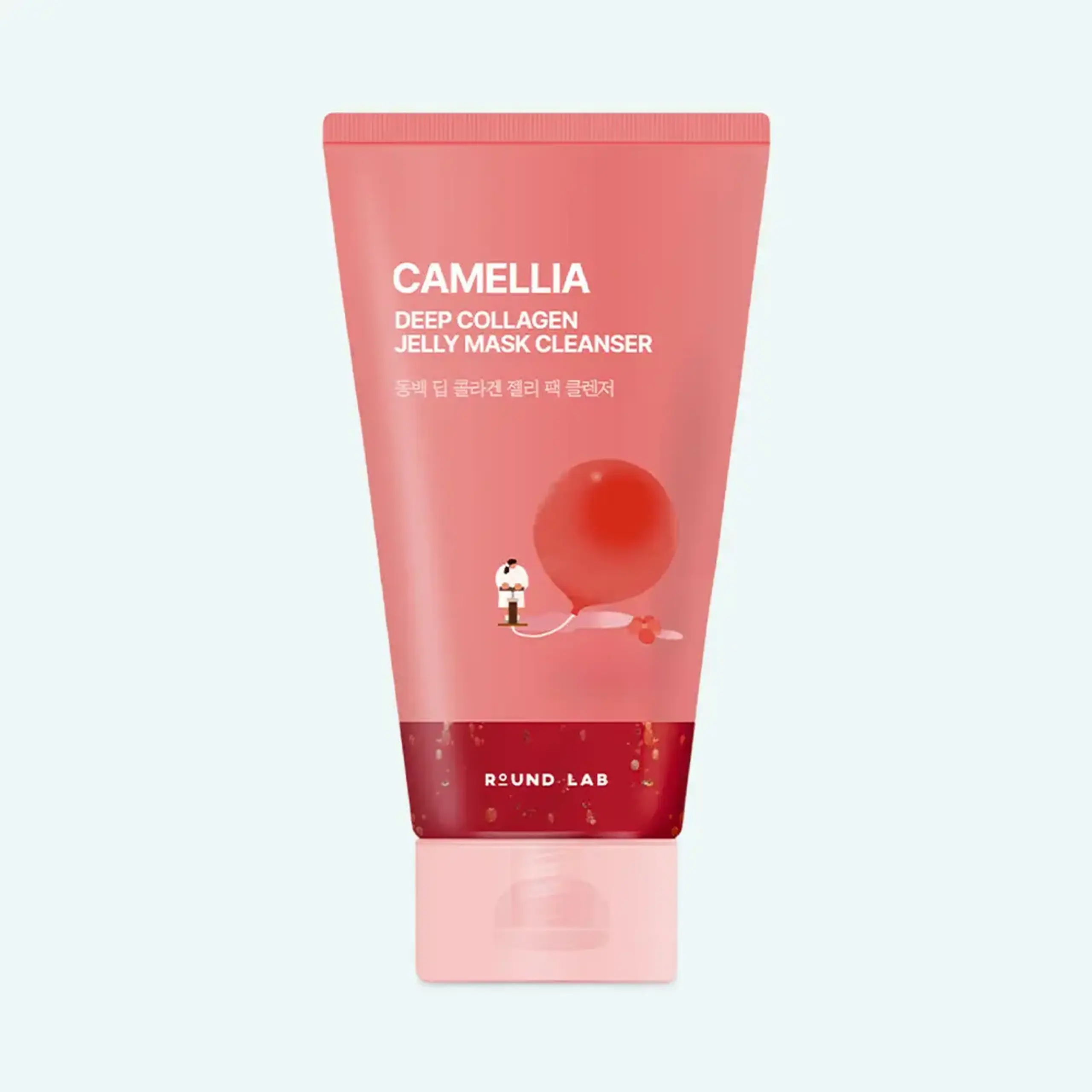Gel de curățare 2-în-1 cu efect de mască ROUND LAB Camellia Deep Collagen Jelly Mask Cleanser 150 ml
