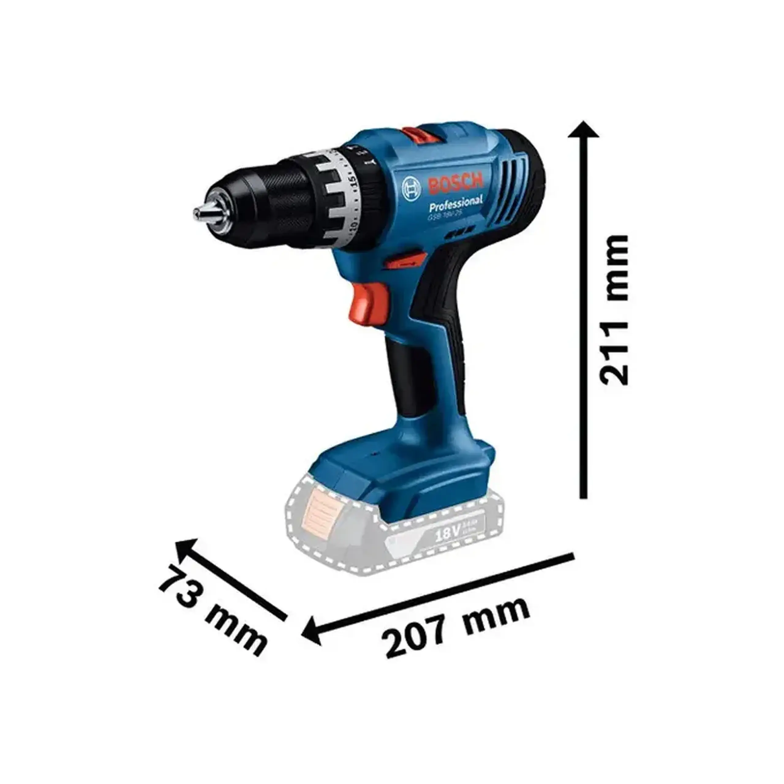 Mașină de găurit pe acumulator (fără acumulator) GSB 18V-25 60 Nm 18 V Bosch