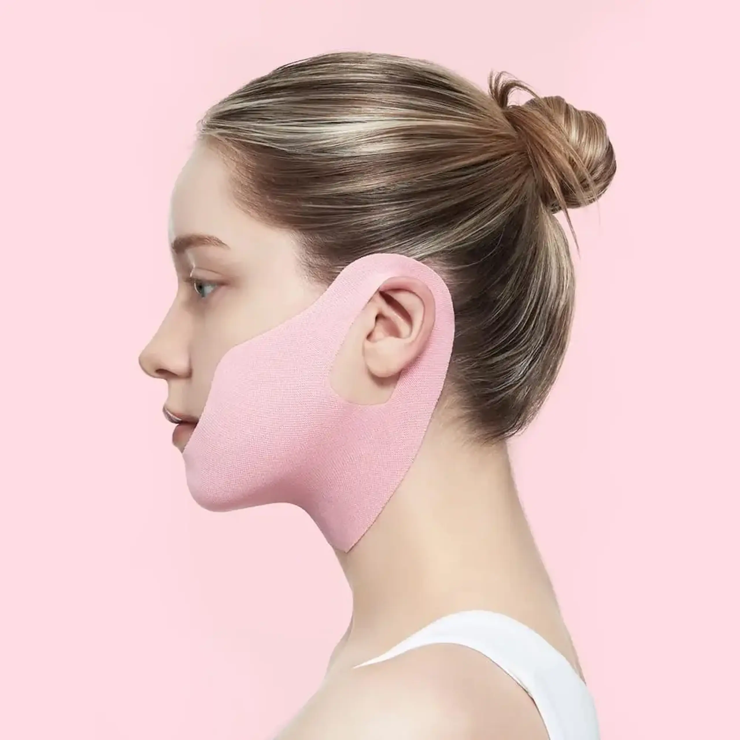 Mască hidrogel pentru zona bărbiei ROUND LAB Camellia Deep Collagen V Lifting Gel Mask 10 g