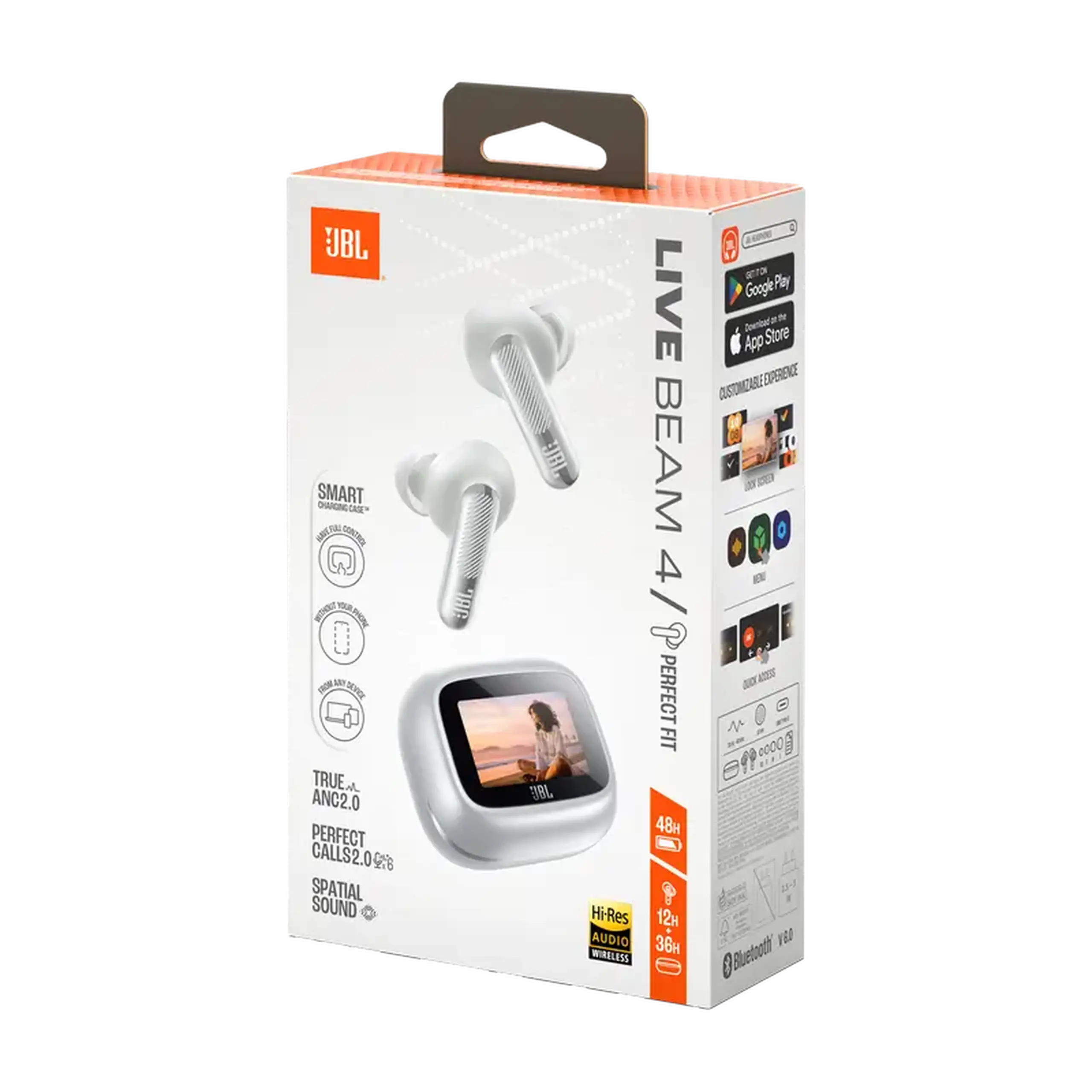 Căști JBL LIVE Beam 4, Argintiu
