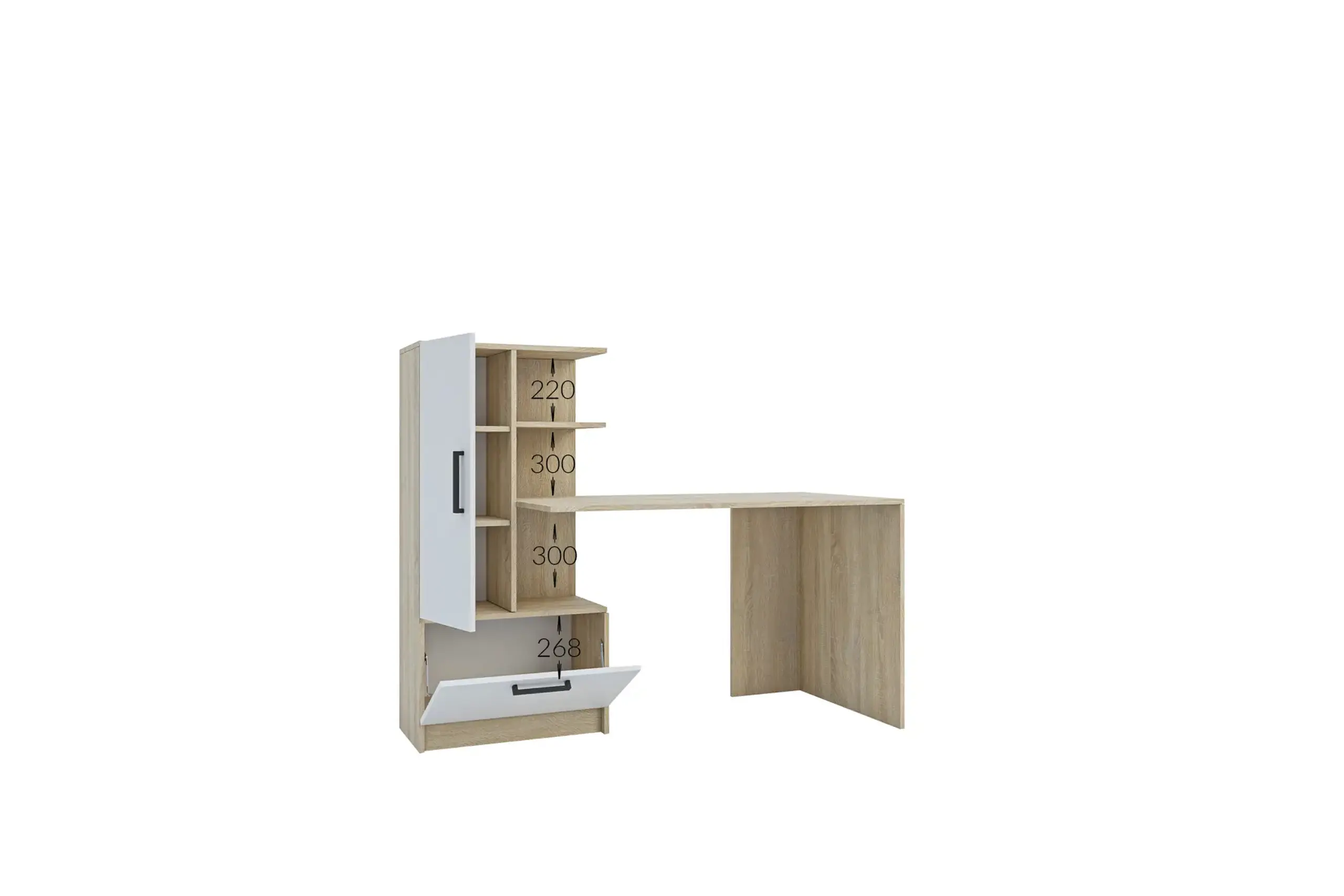 Masa 4home Standard (Masa dreapta), 150x120x60 cm, Industrial/Nimfea Alba