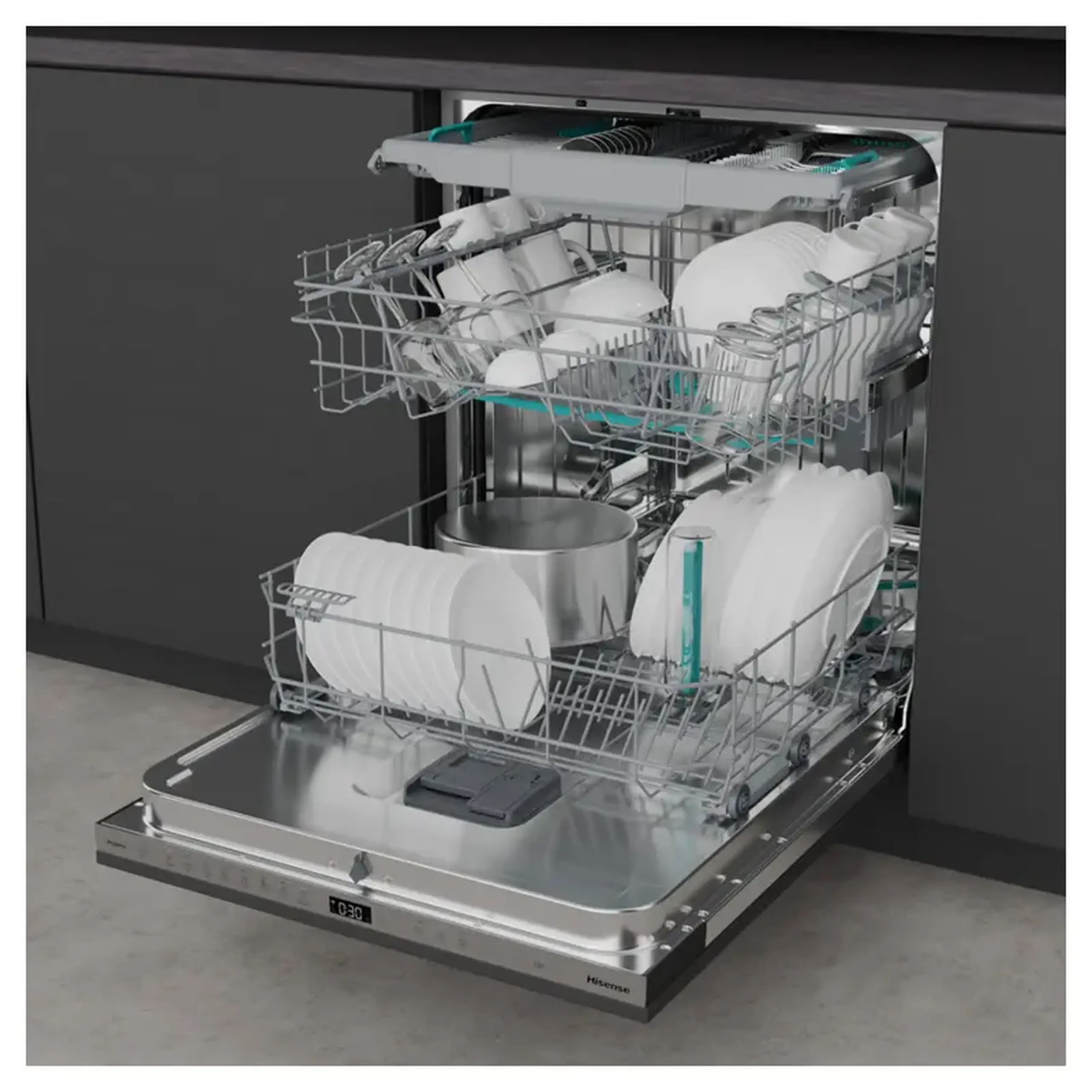 Mașină de spălat vase Hisense HV673D64, Oțel inoxidabil