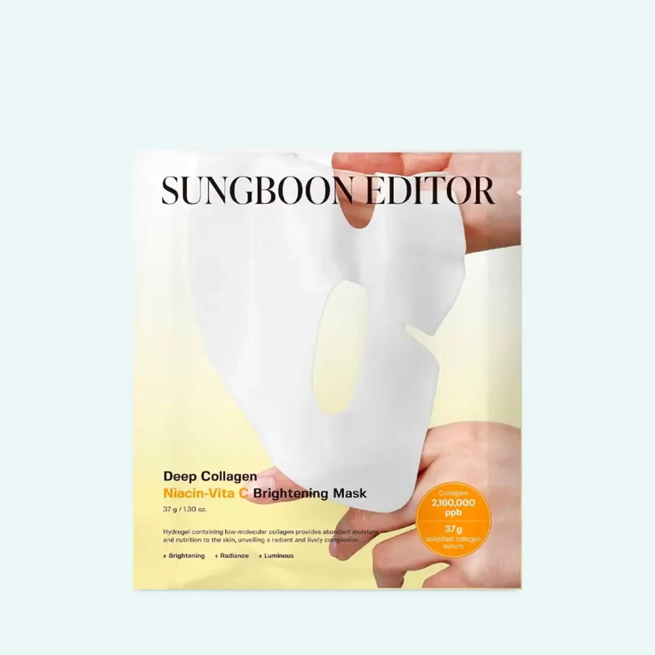 Mască pentru uniformizarea tenului Sungboon Editor Deep Collagen Niacin Vita C Brightening Mask 37 gr