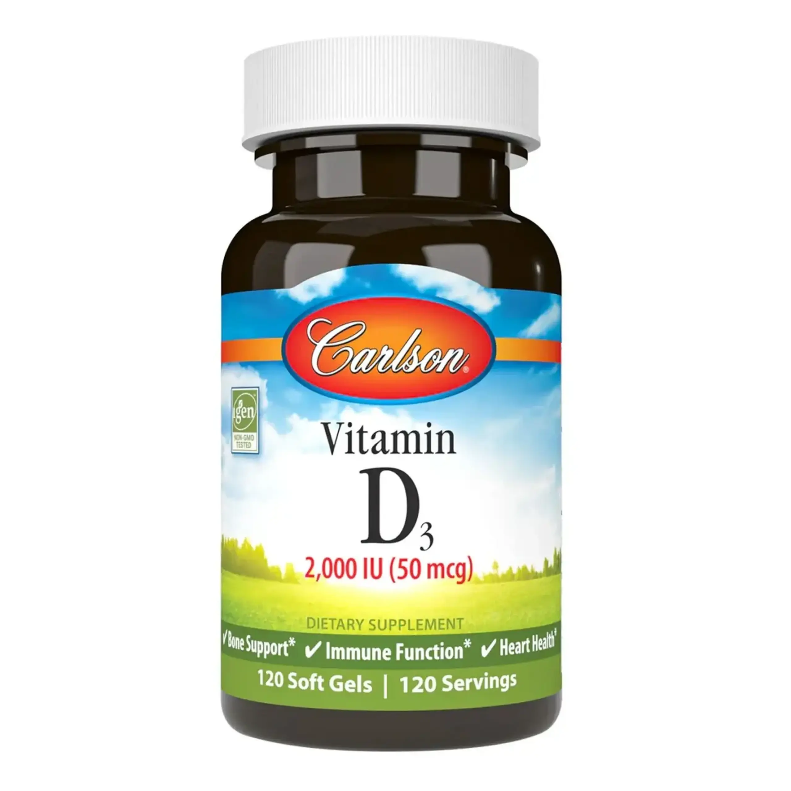 Carlson, Vitamin D-3 2000 IU, 120 Soft Gels