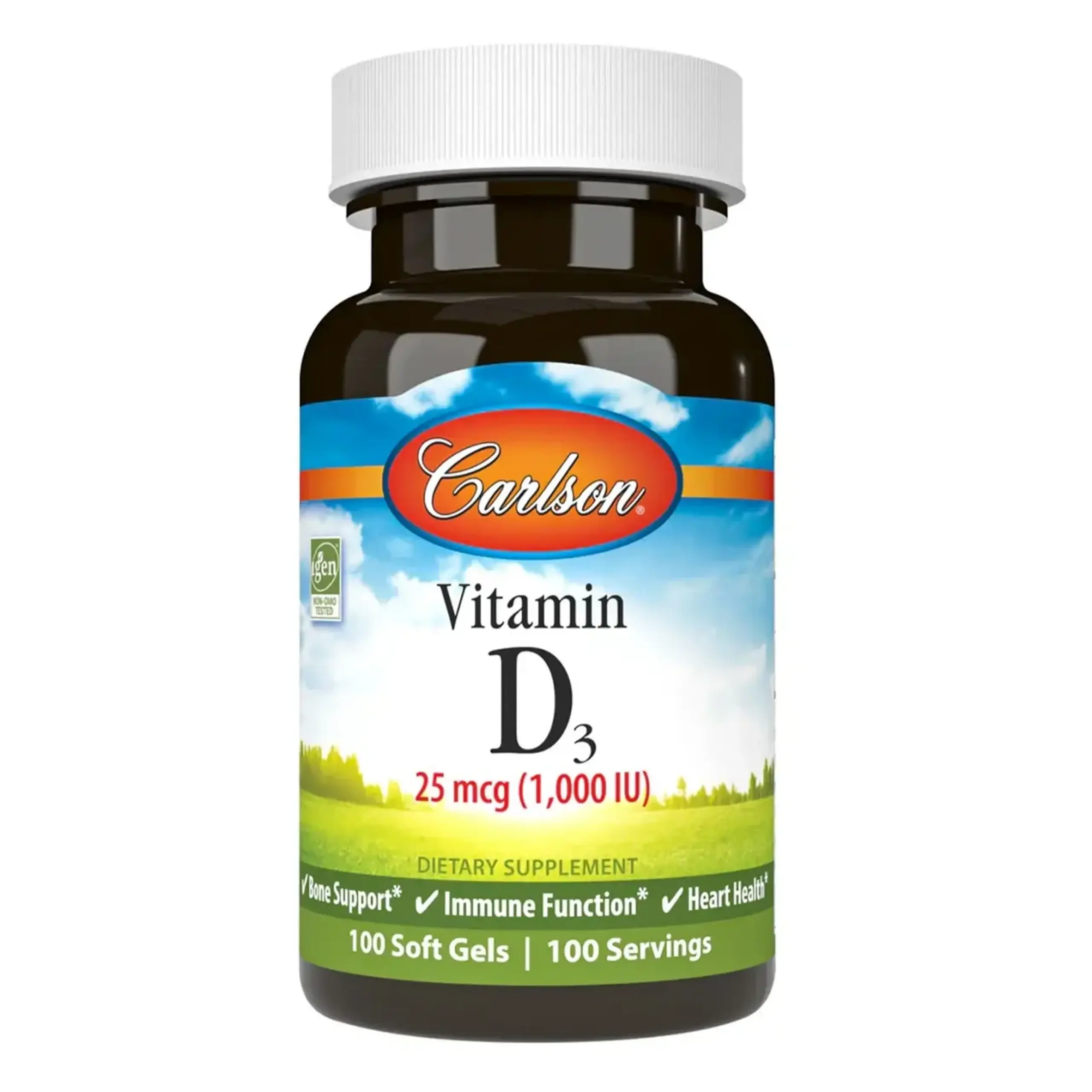 Carlson, Vitamin D-3 1000 IU, 100 Soft Gels