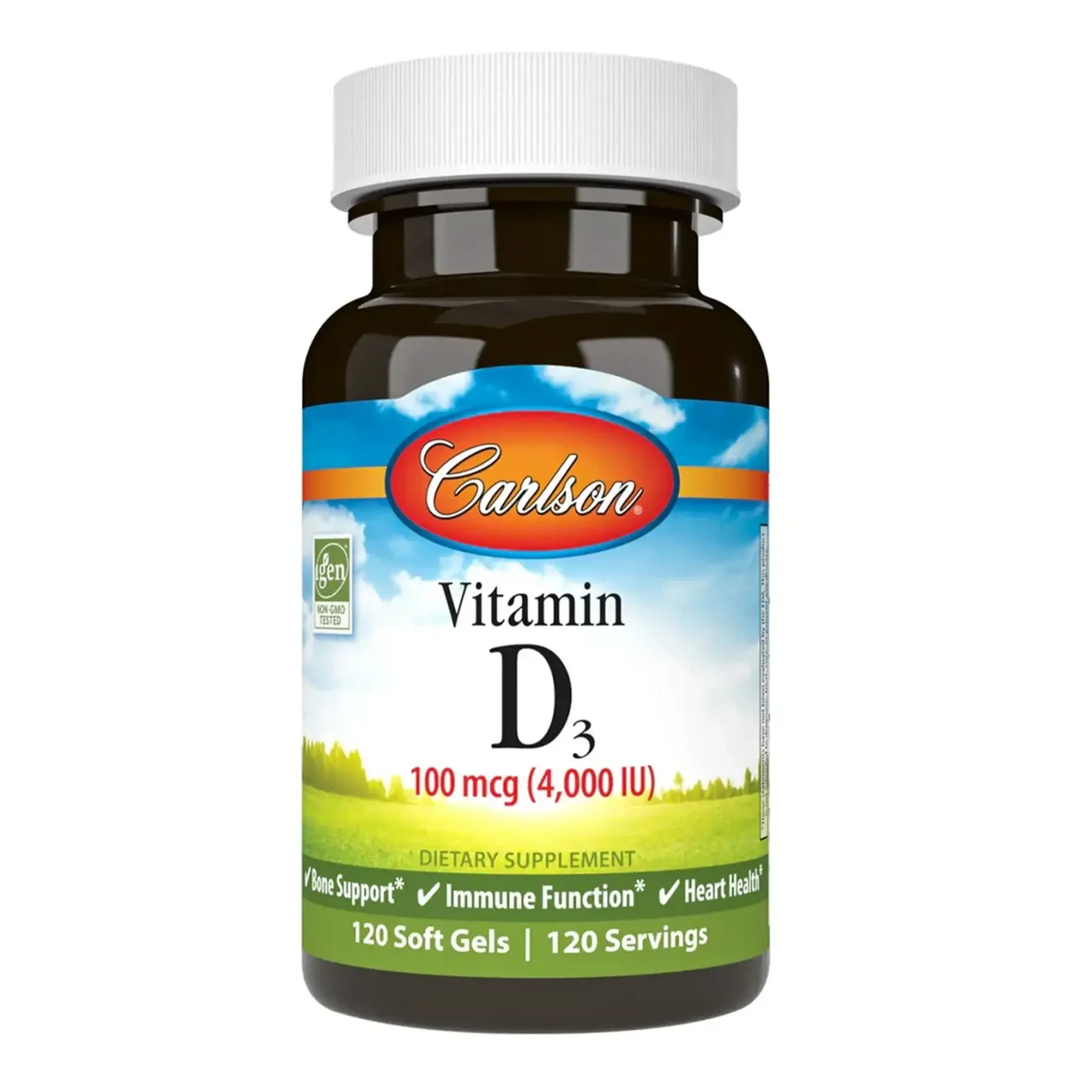 Carlson, Vitamin D-3, 4000 IU, 120 Soft Gels