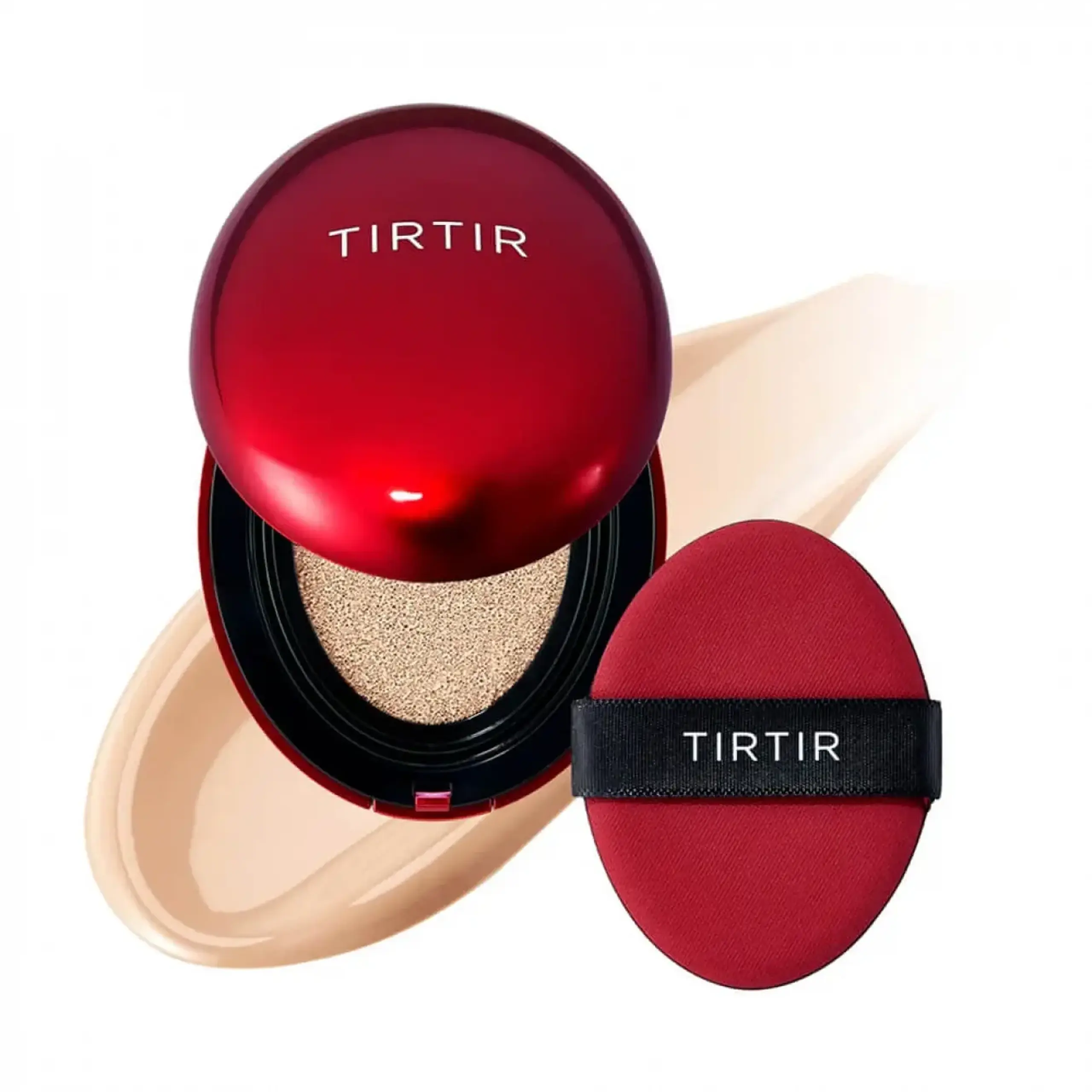 Cushion rezistent cu finisaj semi-mat TirTir, Mask Fit Red Cushion 21C Cool Ivory, 18 gr.