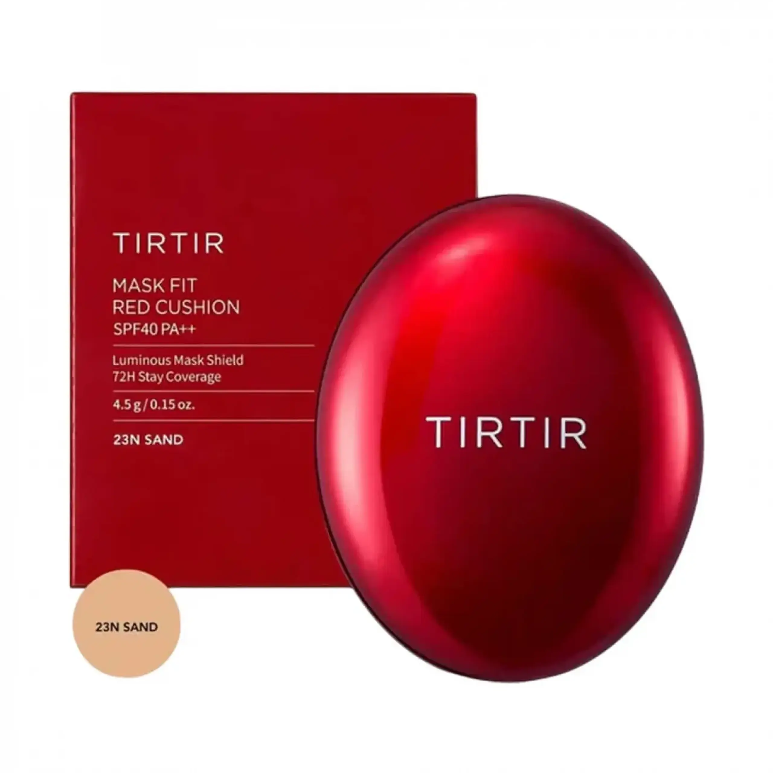 Cushion rezistent cu finisaj semi-mat TirTir, Mask Fit Red Cushion 23N Sand, 18 gr.