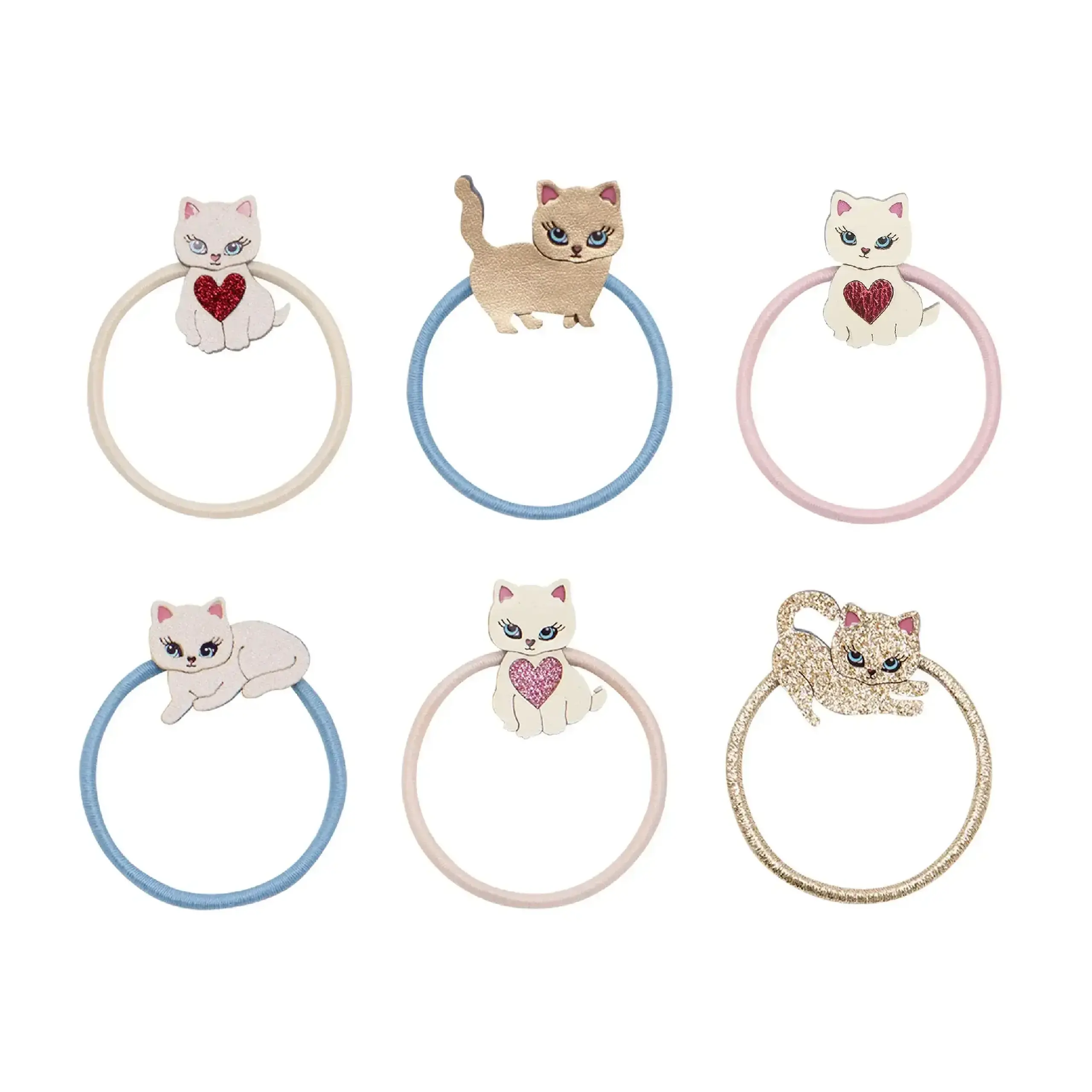 Set de 6 elastice de păr Cutey Kitten — Mimi & Lula