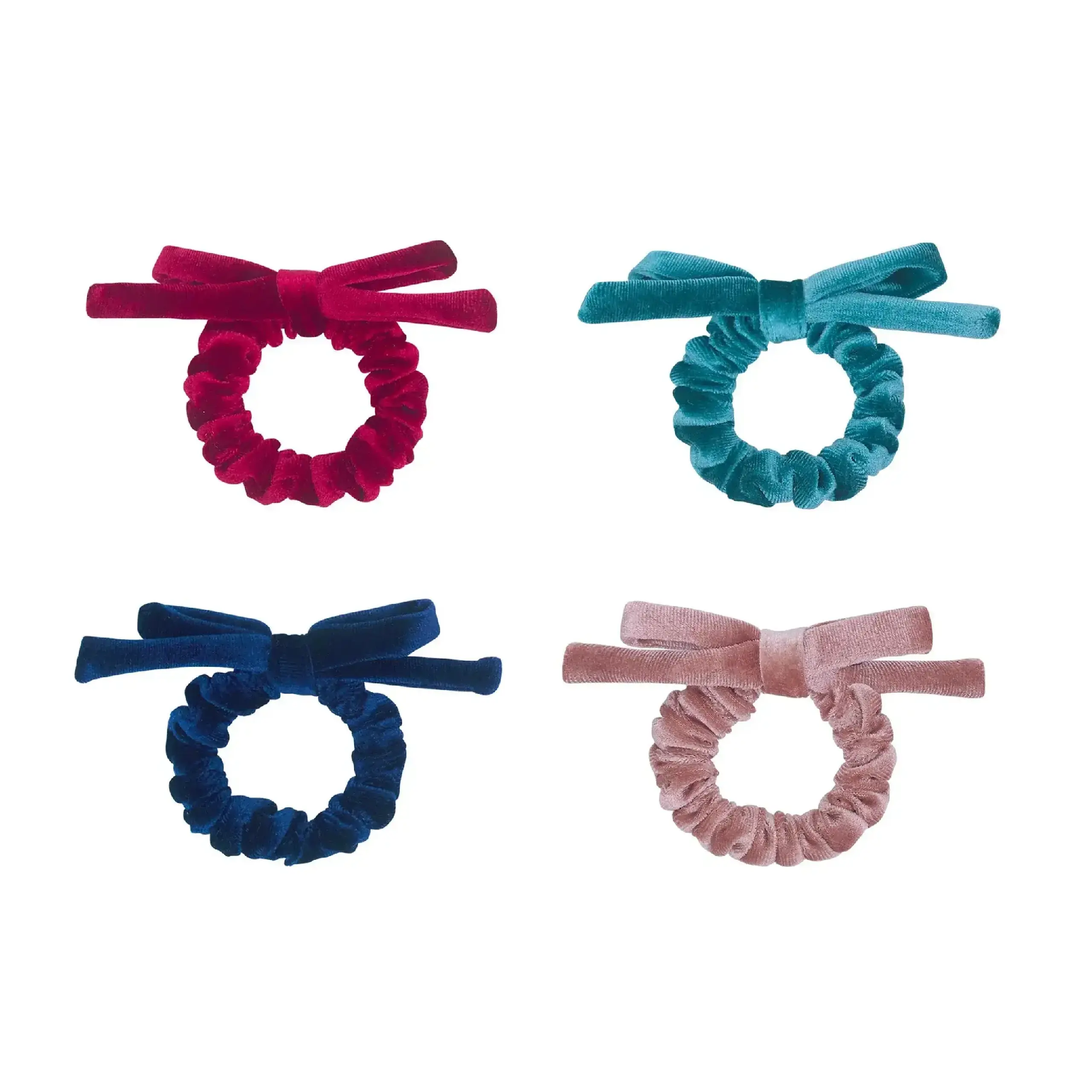 Set de 4 scrunchie-uri Blackberry cu fundă — Mimi & Lula