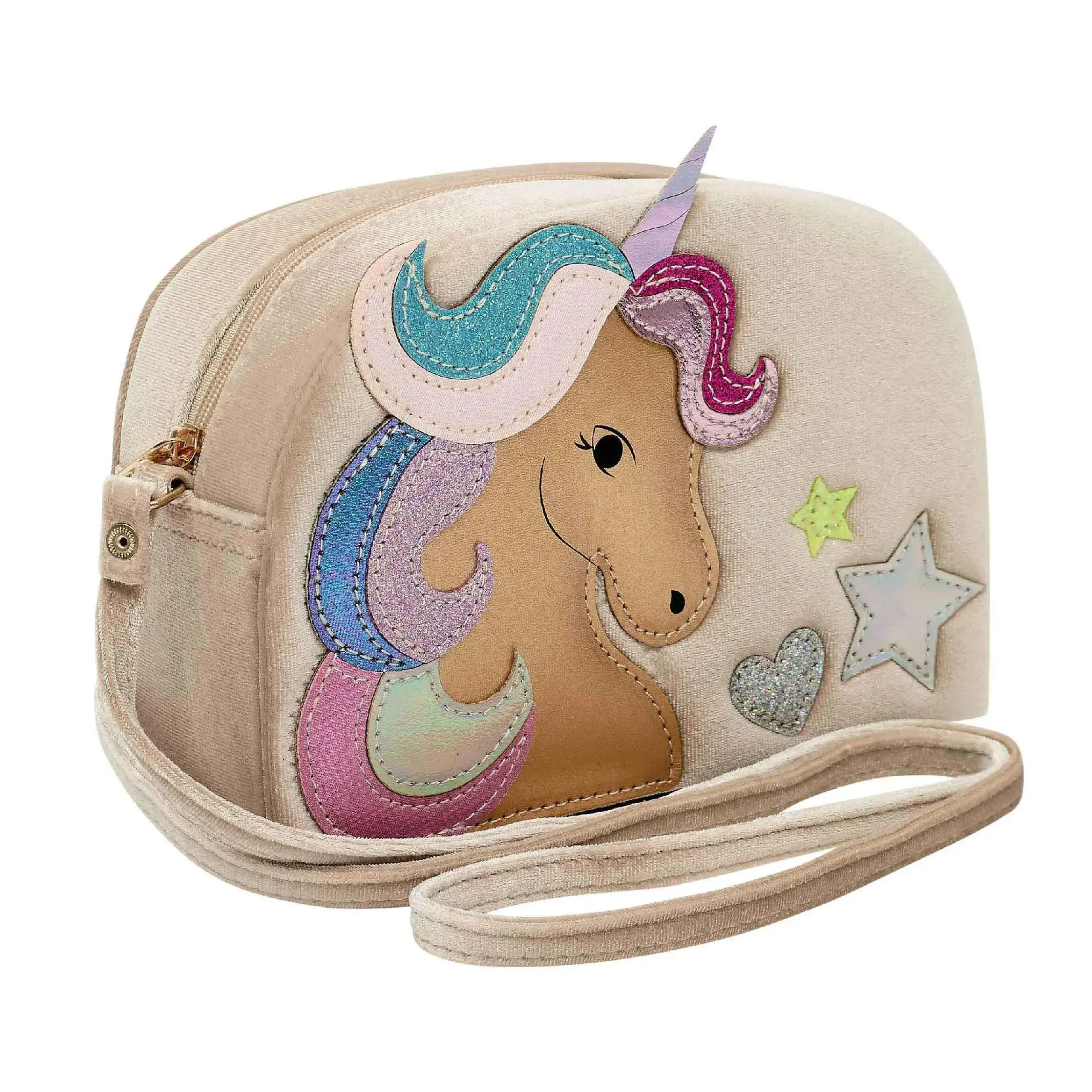 Geantă Unicorn din catifea bej — Mimi & Lula