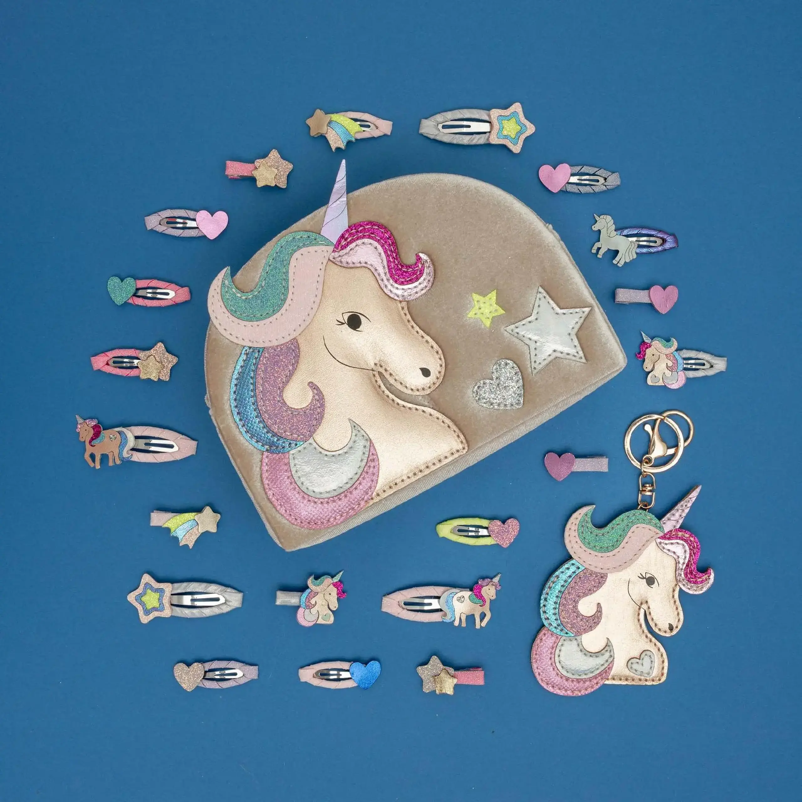 Geantă Unicorn din catifea bej — Mimi & Lula