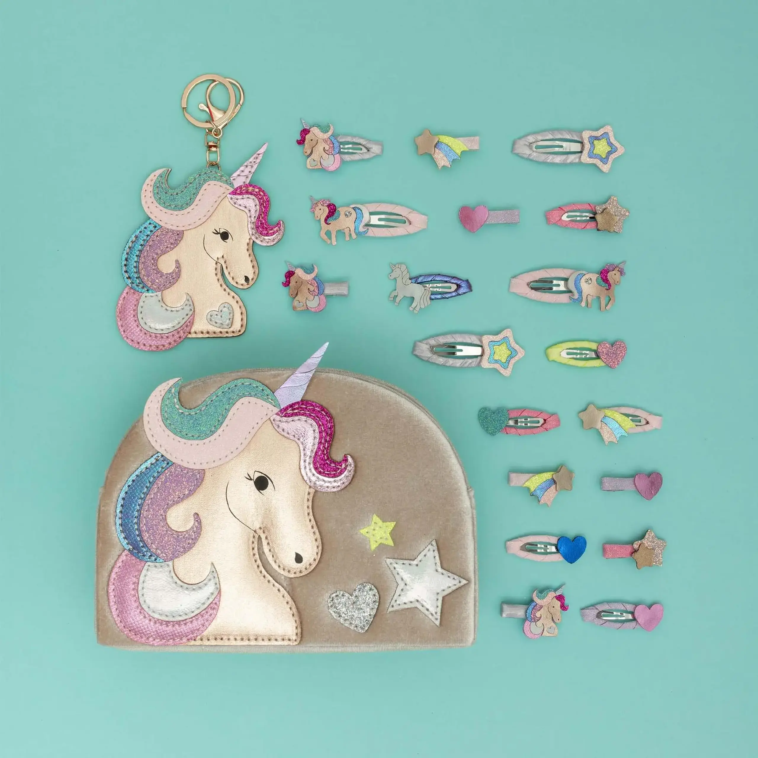 Geantă Unicorn din catifea bej — Mimi & Lula