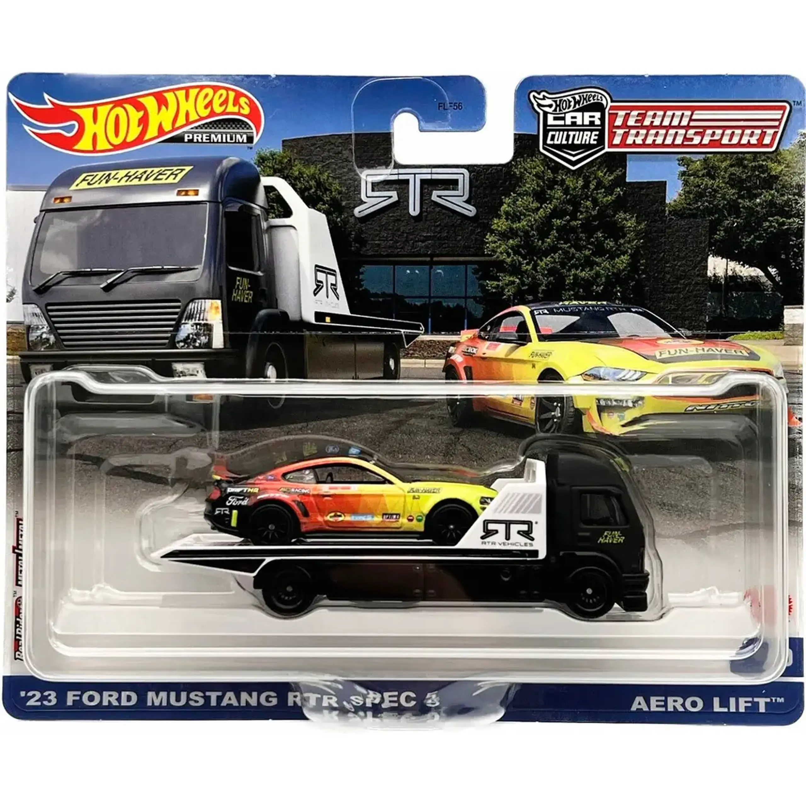 Set de 2 masini HW Premium Car Culture Team Transport Truck FLF56