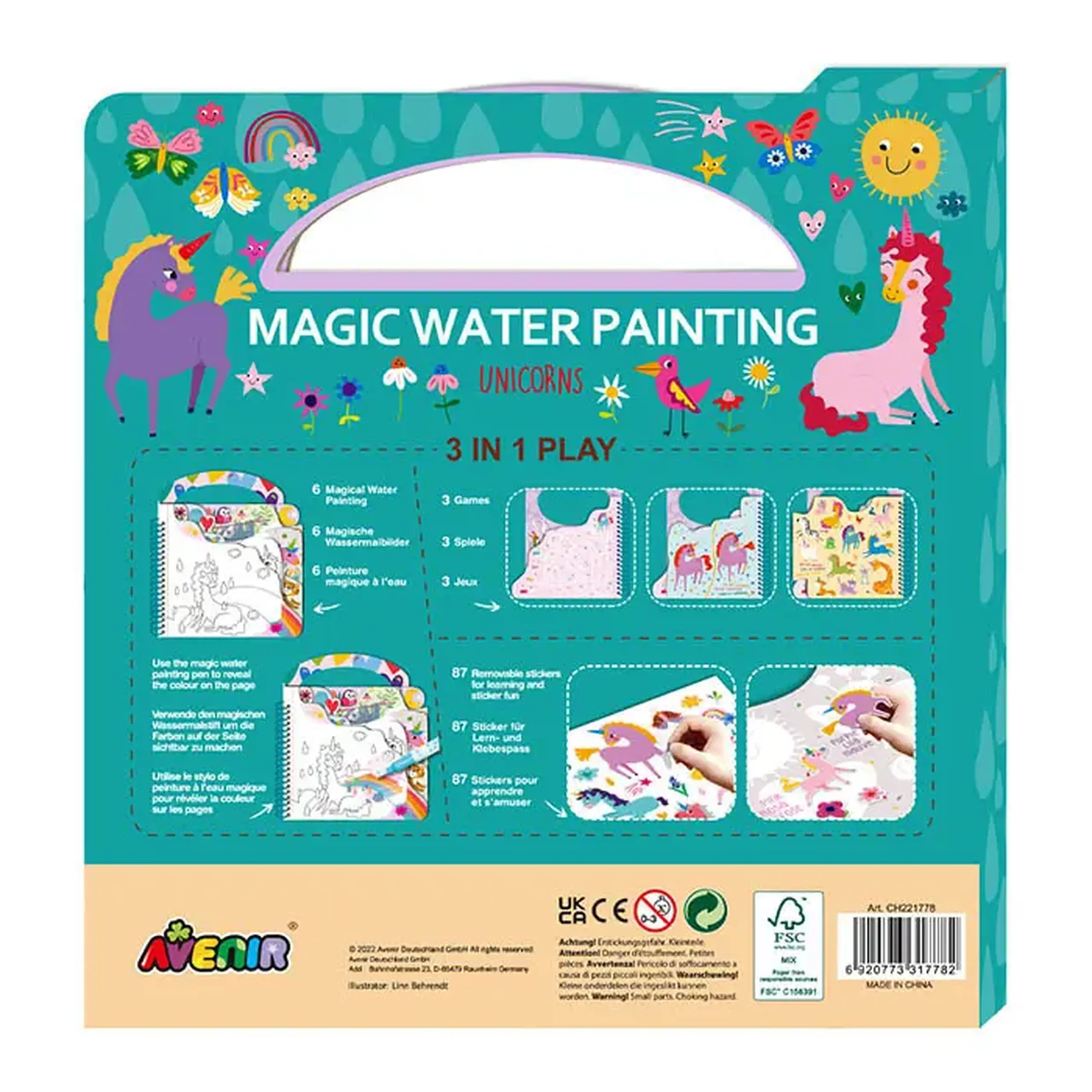 Carte de colorat cu apa Unicorni CH221778