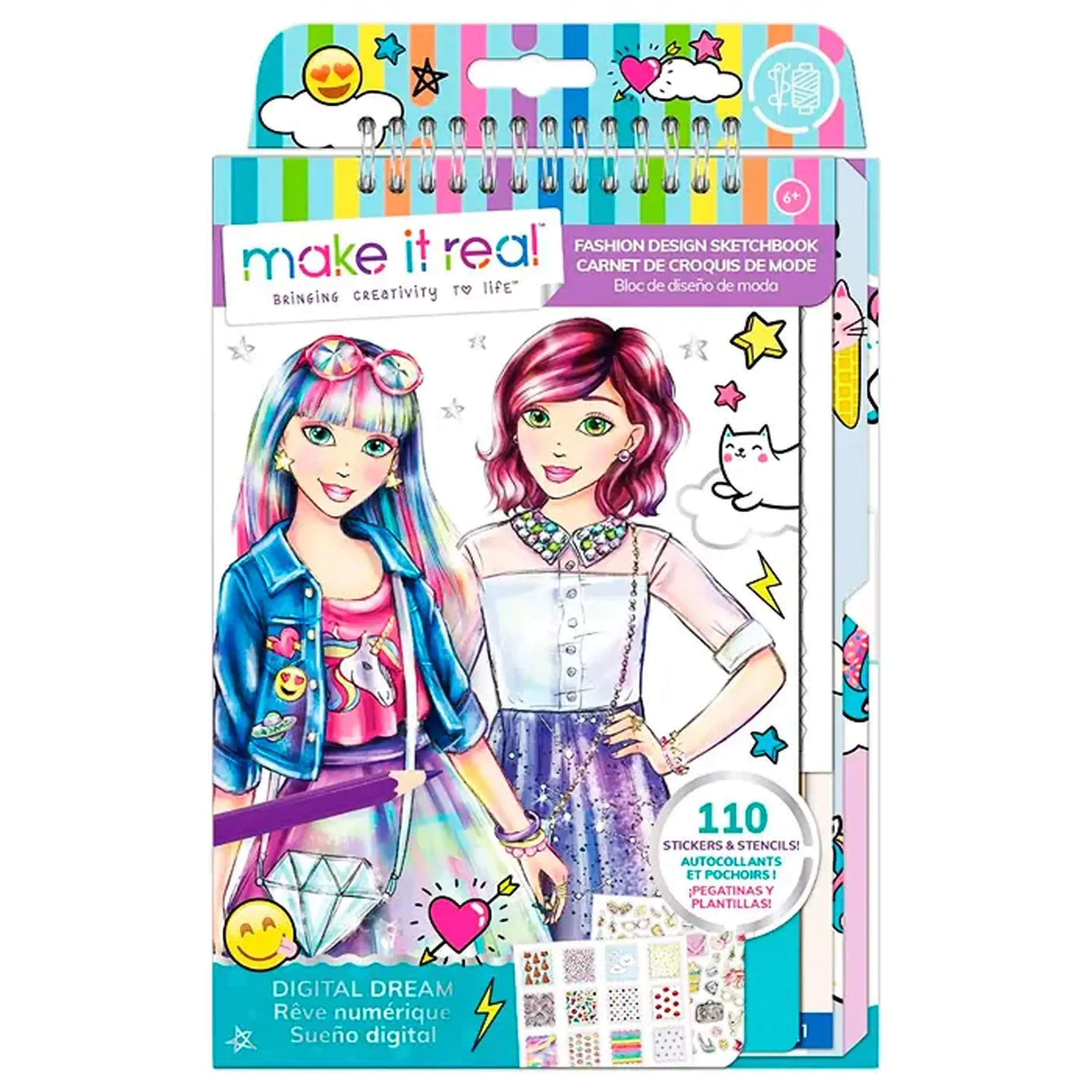 Sketchbook cu autocolan Make it real 3203