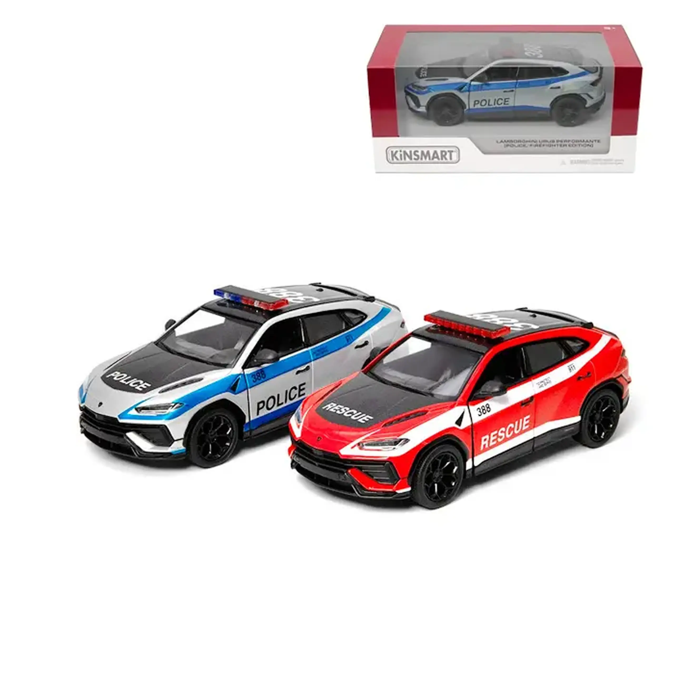 Masina Lamborghini Urus "Kinsmart" Politie/Pompieri KT5447R