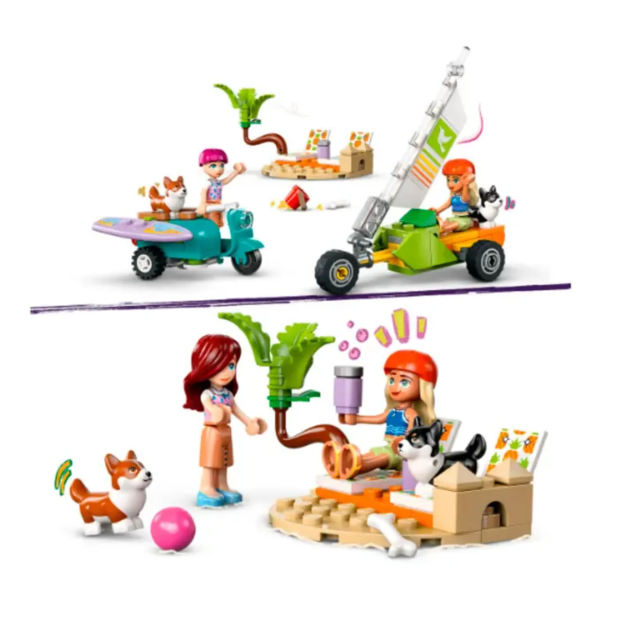 Lego Friends, Aventuri cu catei la surfing si pe scuter 42641