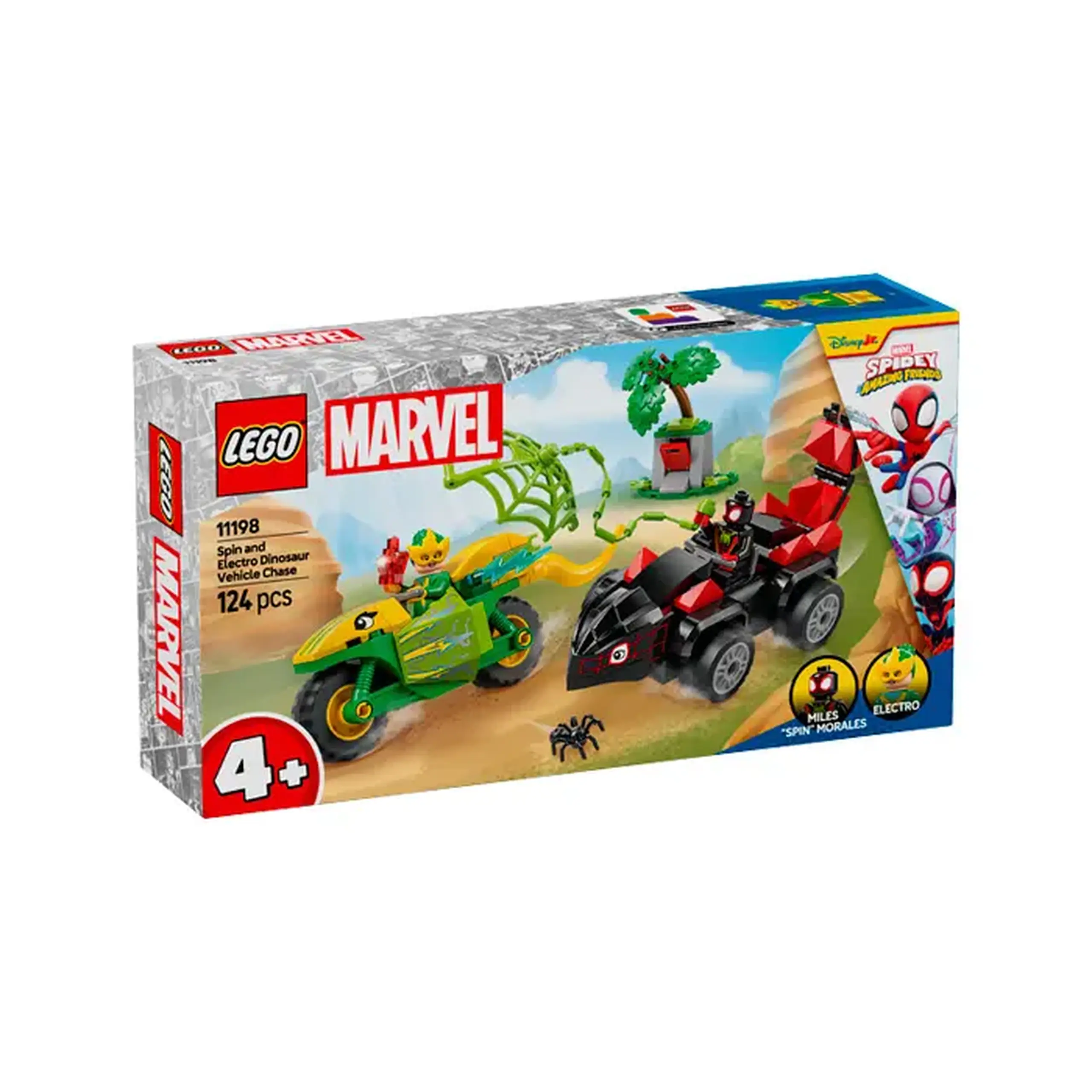Lego Marvel Spidey Spin si Electro intr-o urmarire cu dino-vehicule 11198