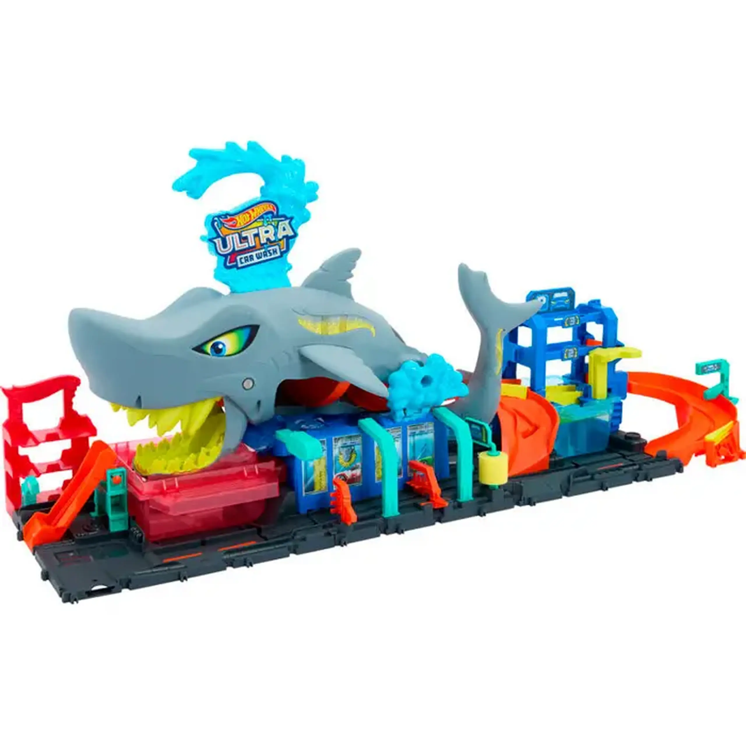 Spalatoria auto "Hot Wheels" City "Ultra Shark" cu masinuta "Color Reveal" HTN82