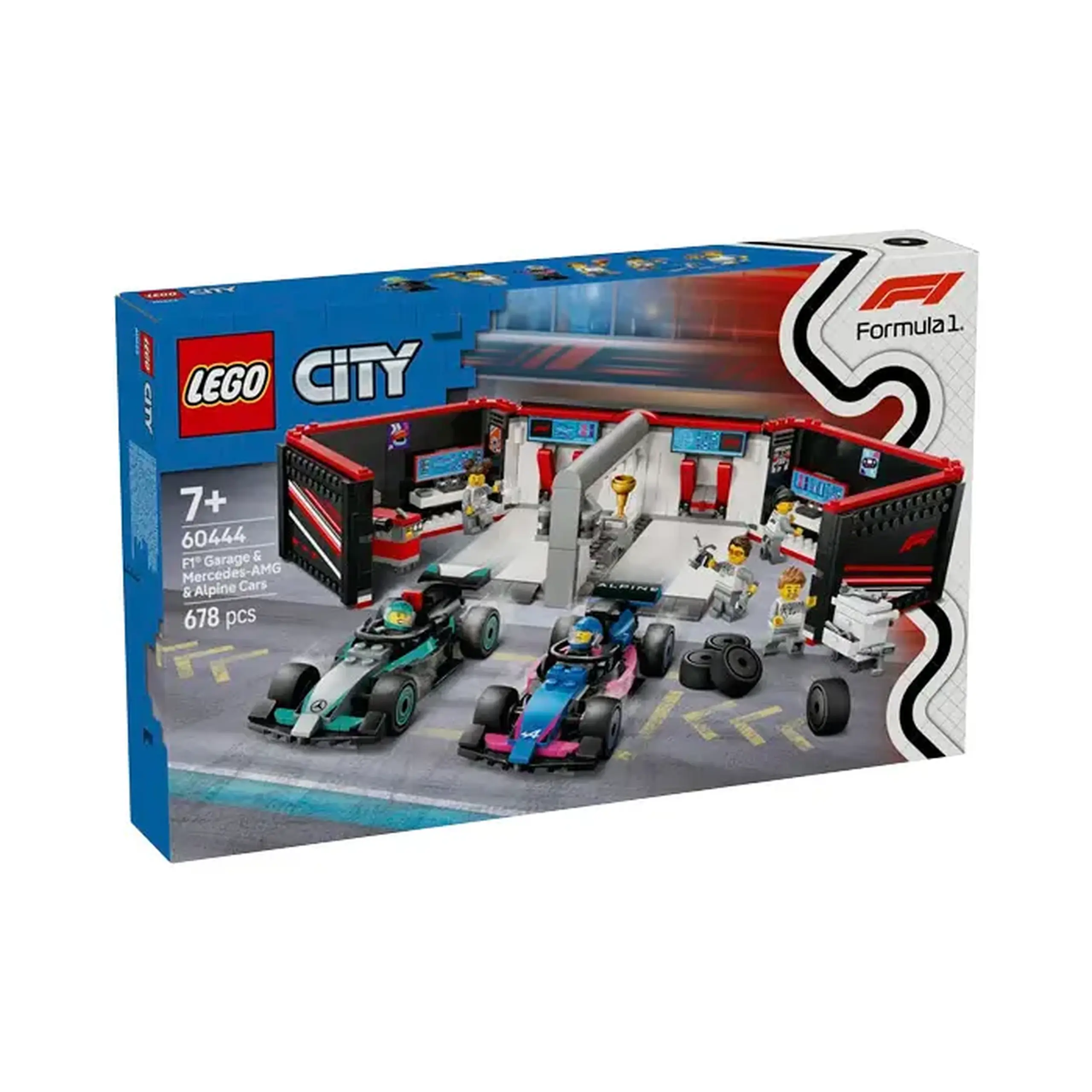 Lego City Garaj F1 si masini Mercedes-AMG si Alpine 60444