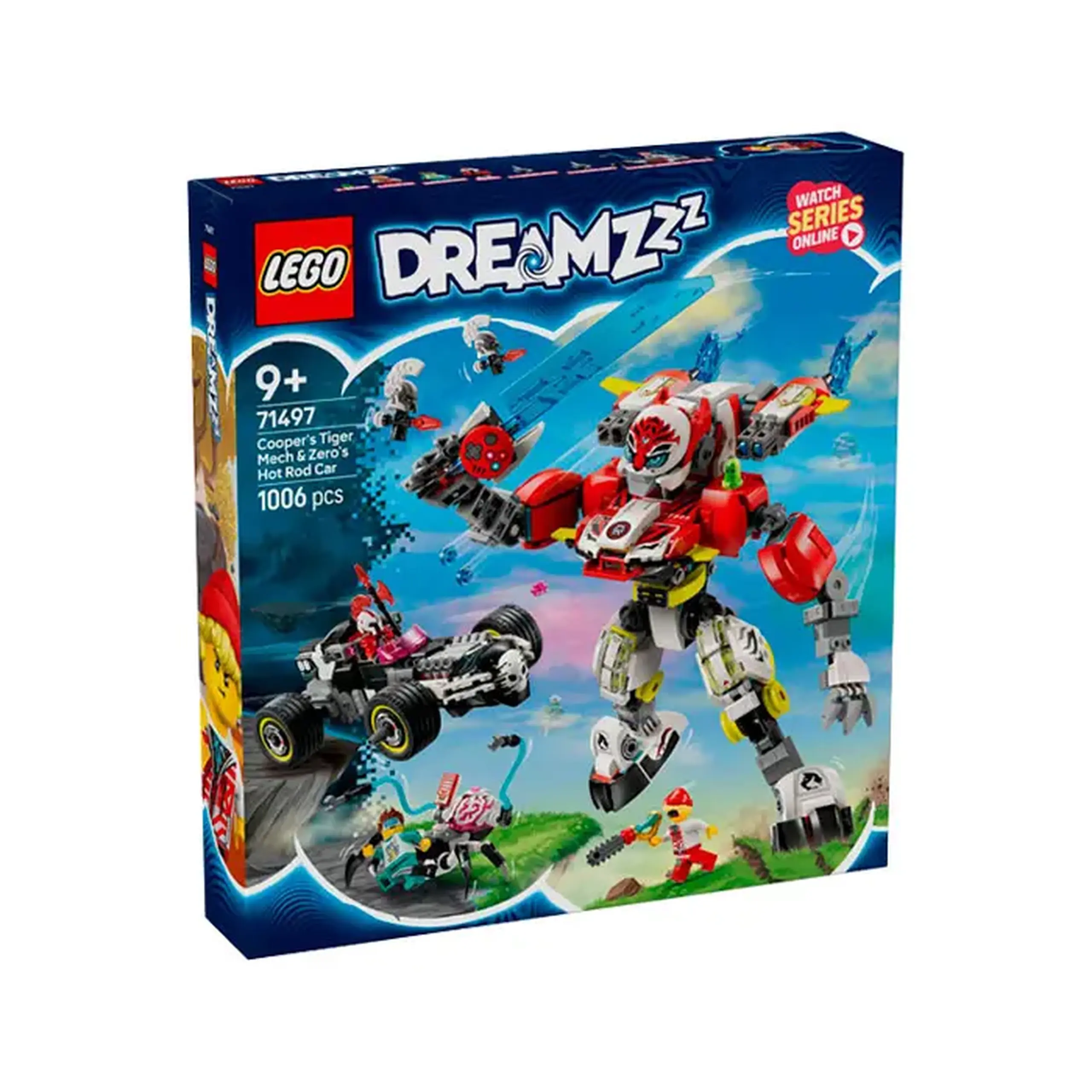 Lego DREAMZzz Robotul tigru al lui Cooper si masina hot rod a lui Zero 71497