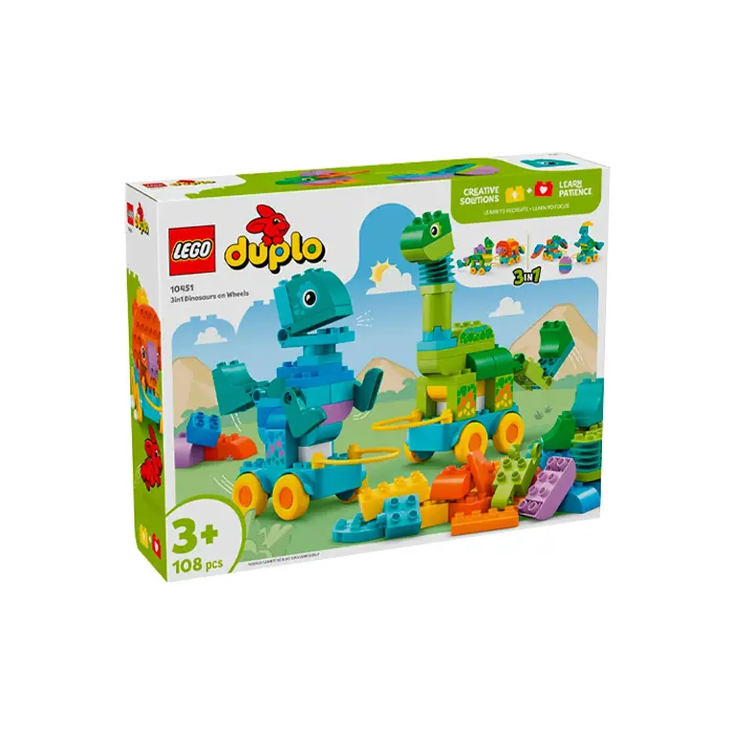 Lego Duplo 3in1 Dinosaurs On Wheels 10451