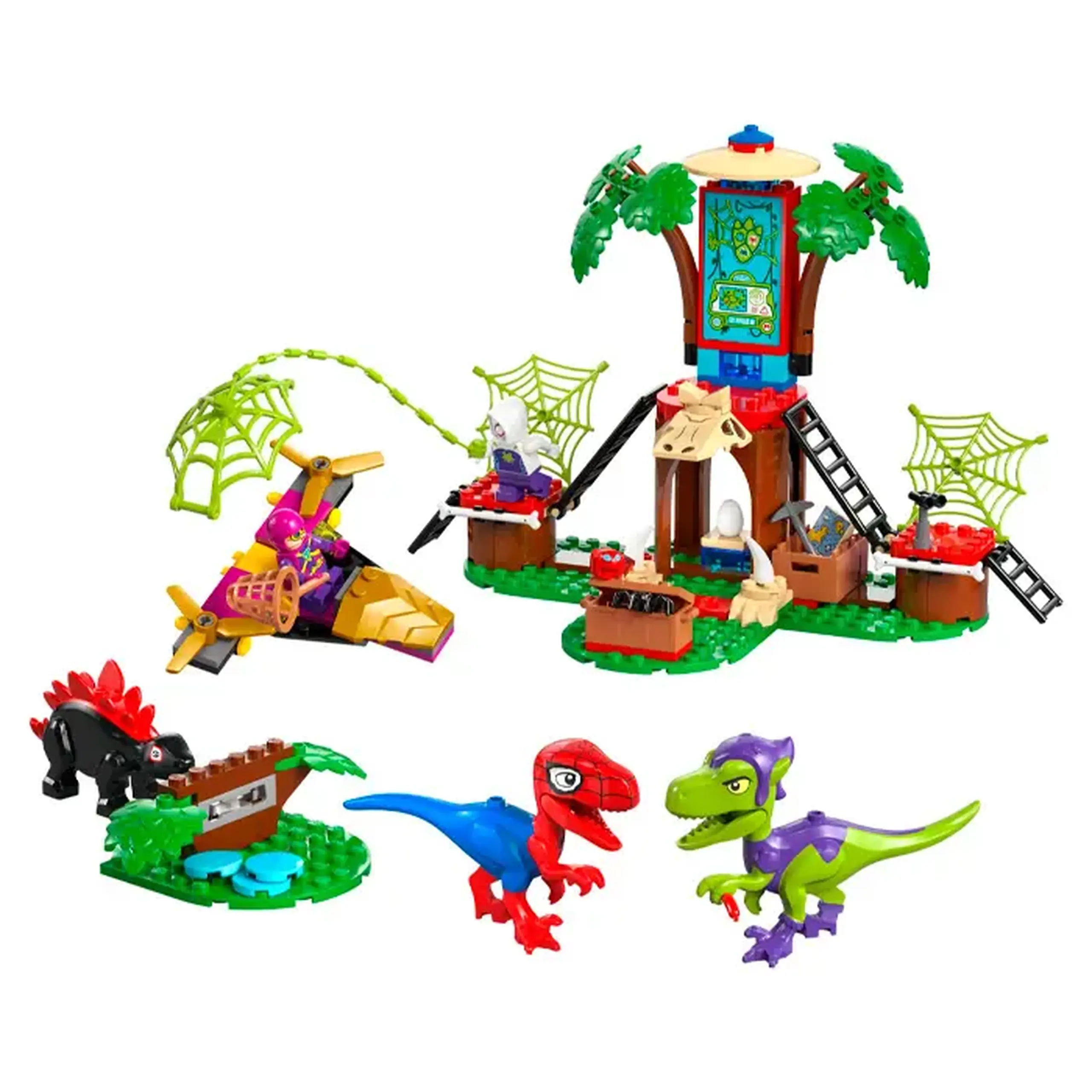Lego Marvel Spidey And Gobby's Raptor Battle At Tree House Hq 11200