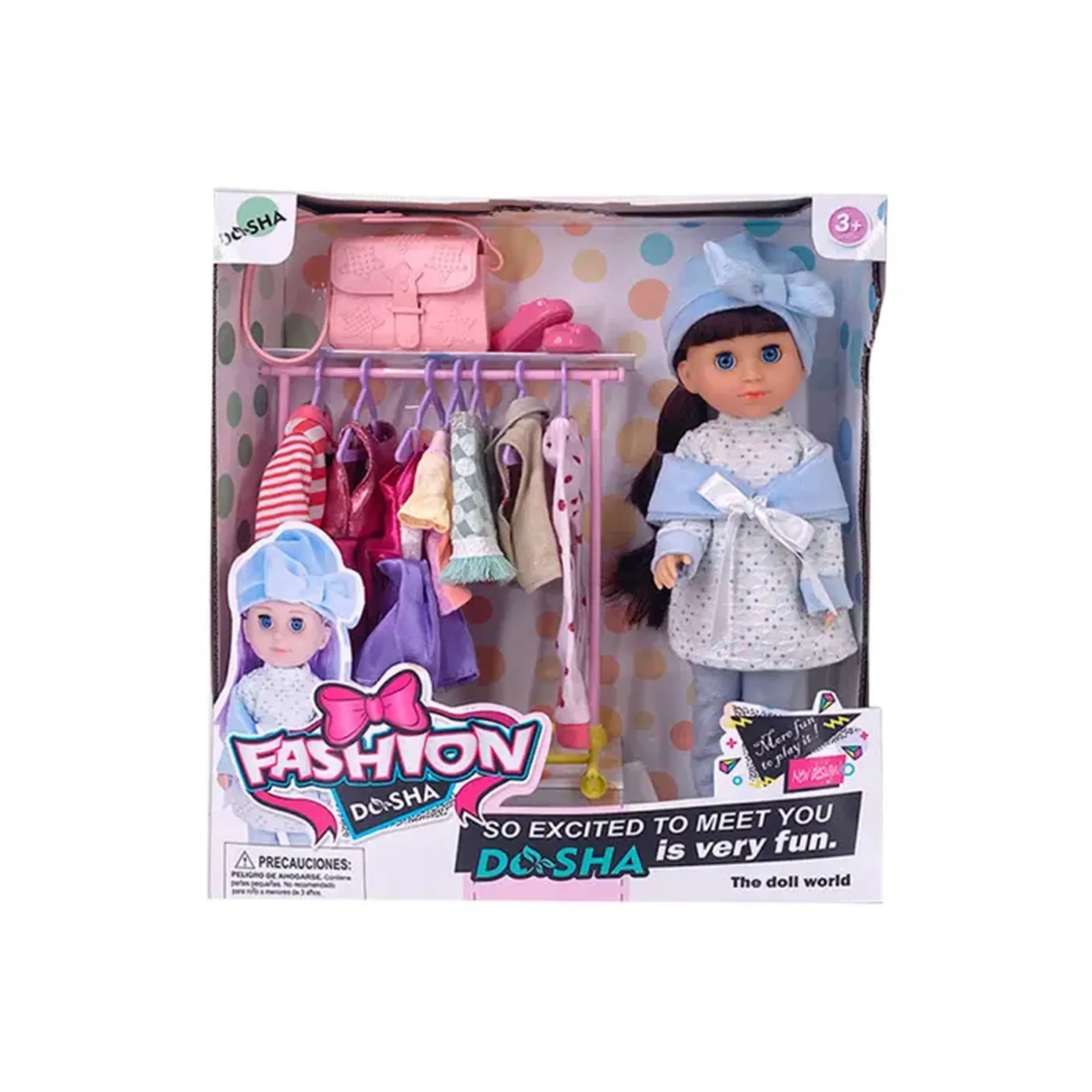Papusa cu set de rochitei W322007B