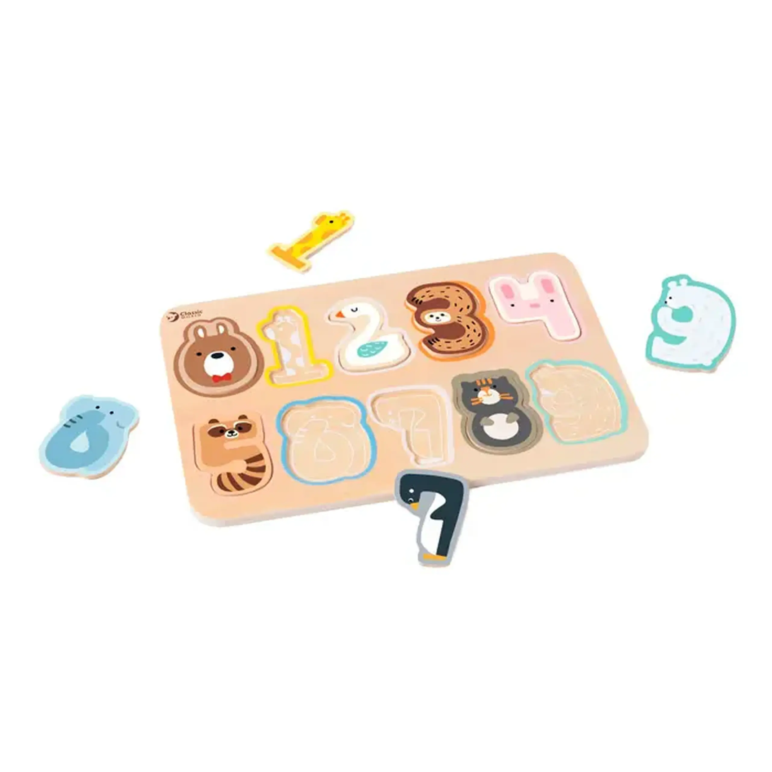 Puzzle din lemn Cifre-Animale 40064