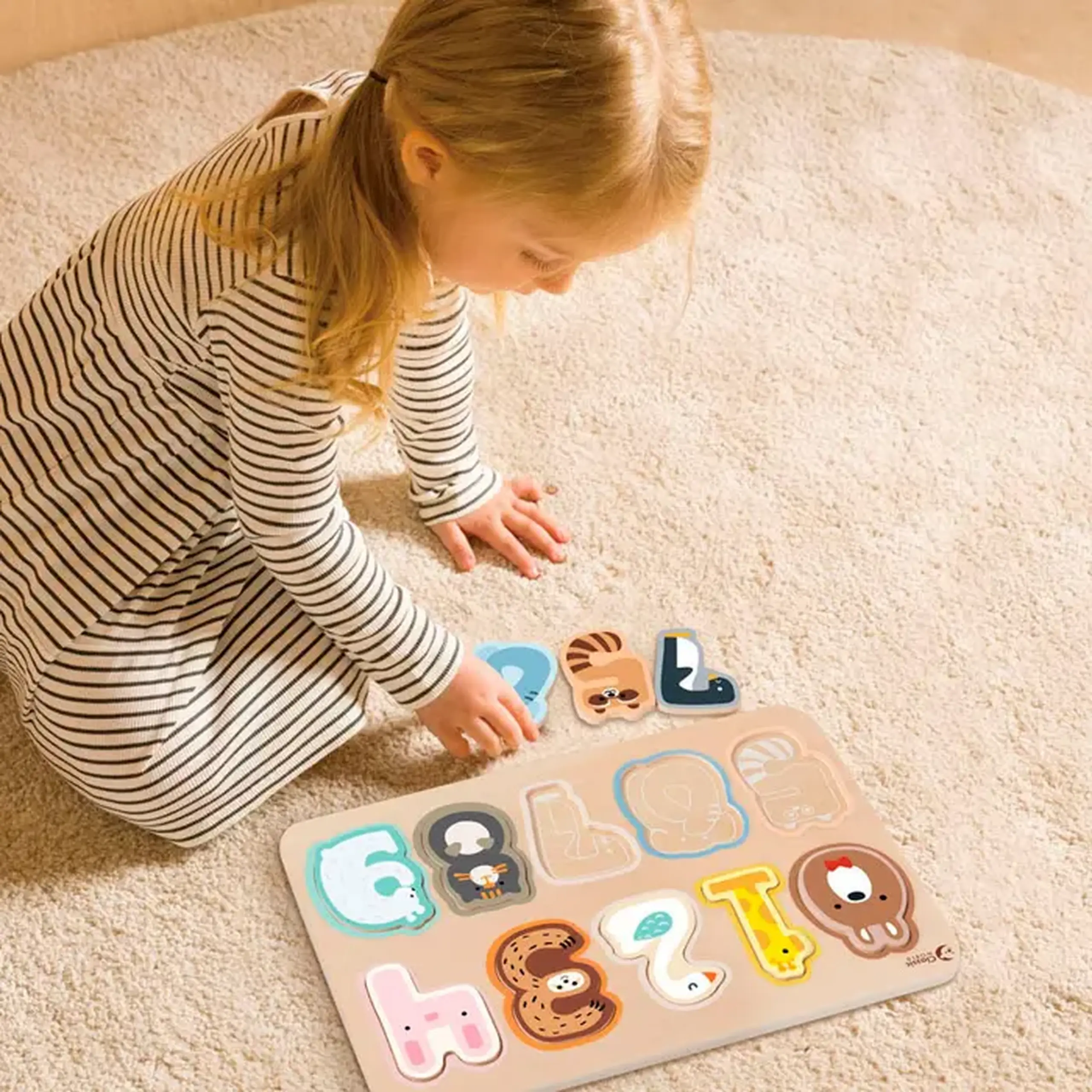 Puzzle din lemn Cifre-Animale 40064