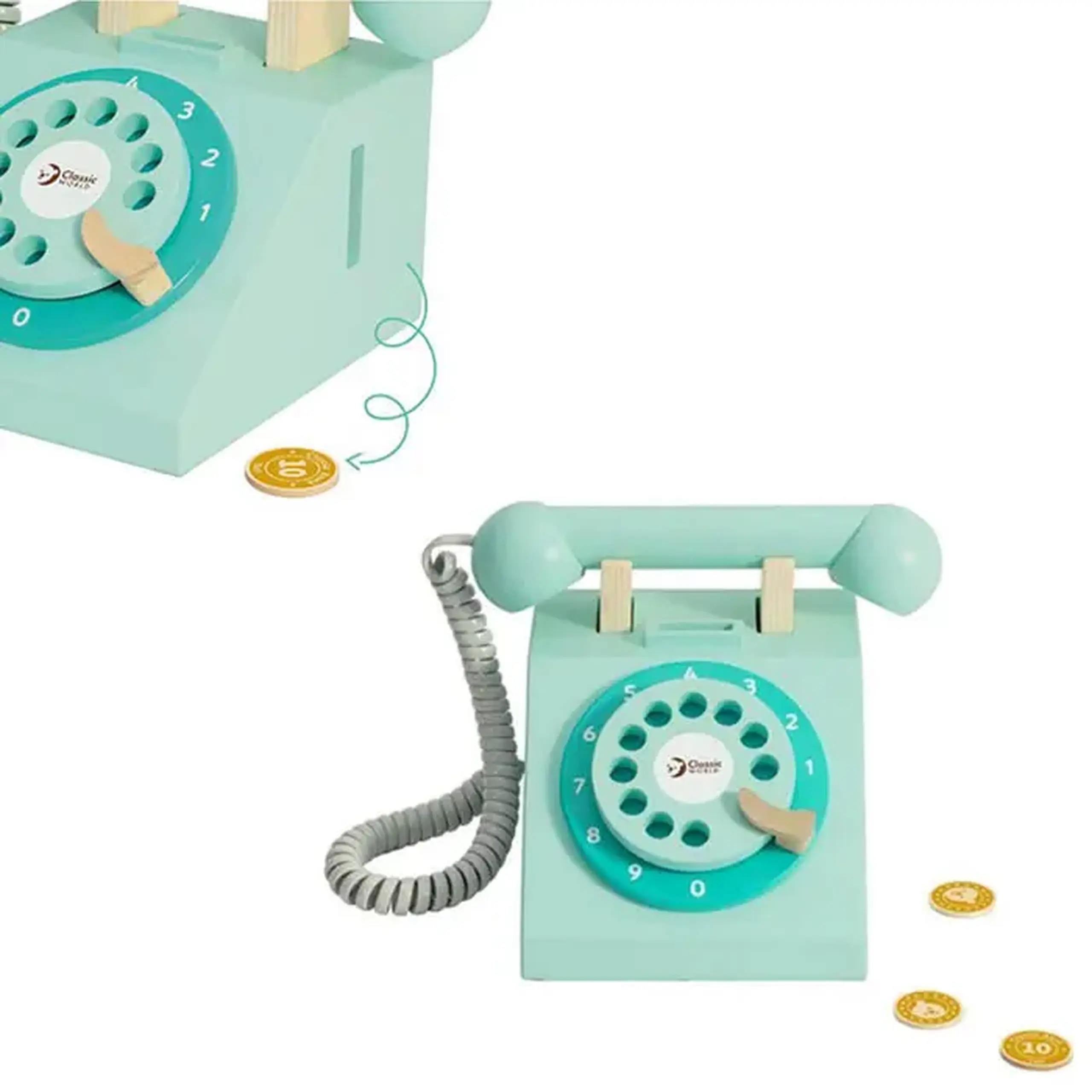 Telefon din lemn 50551