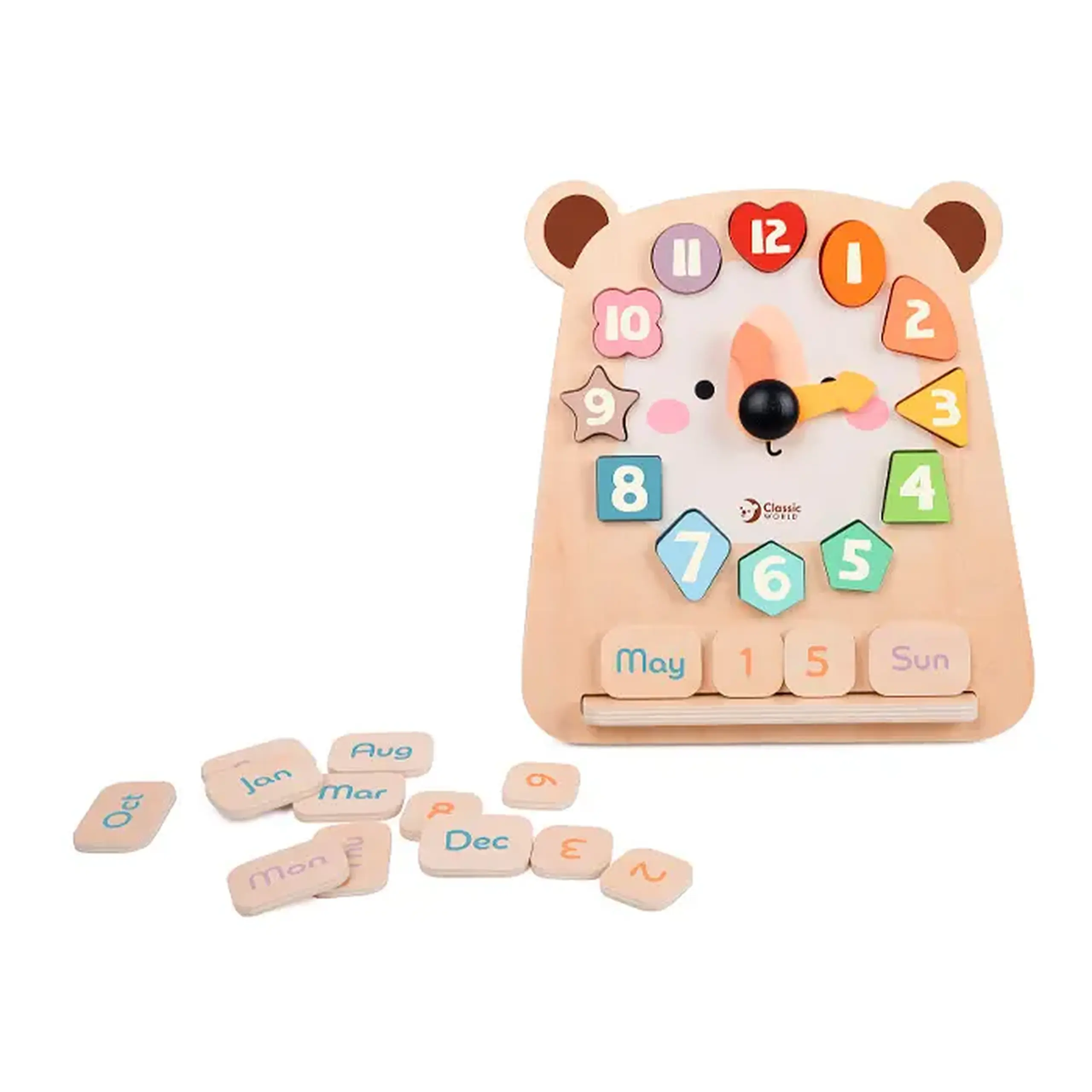 Ceas educativ din lemn 3in1 "Tic Tac Bear" CW 20277