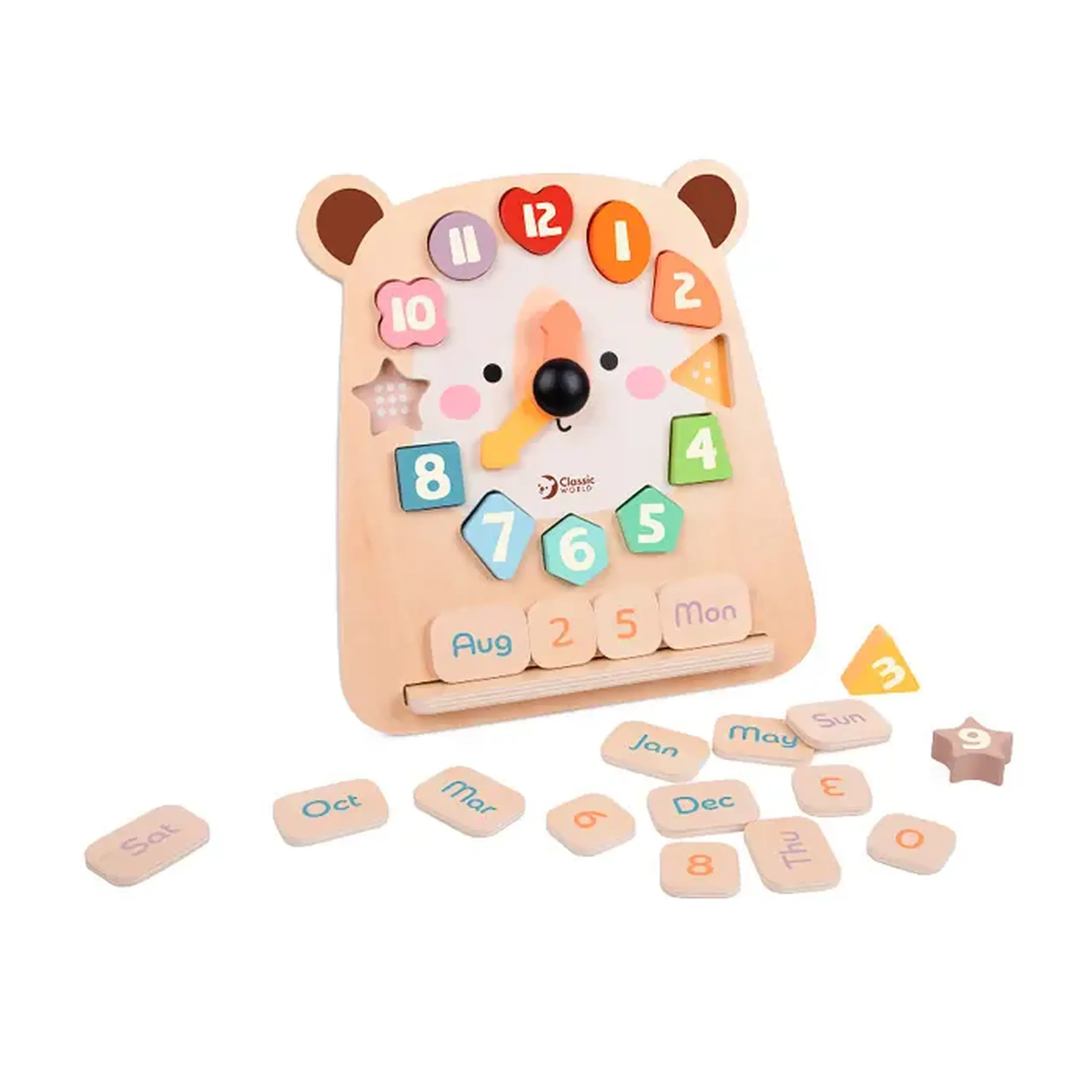 Ceas educativ din lemn 3in1 "Tic Tac Bear" CW 20277