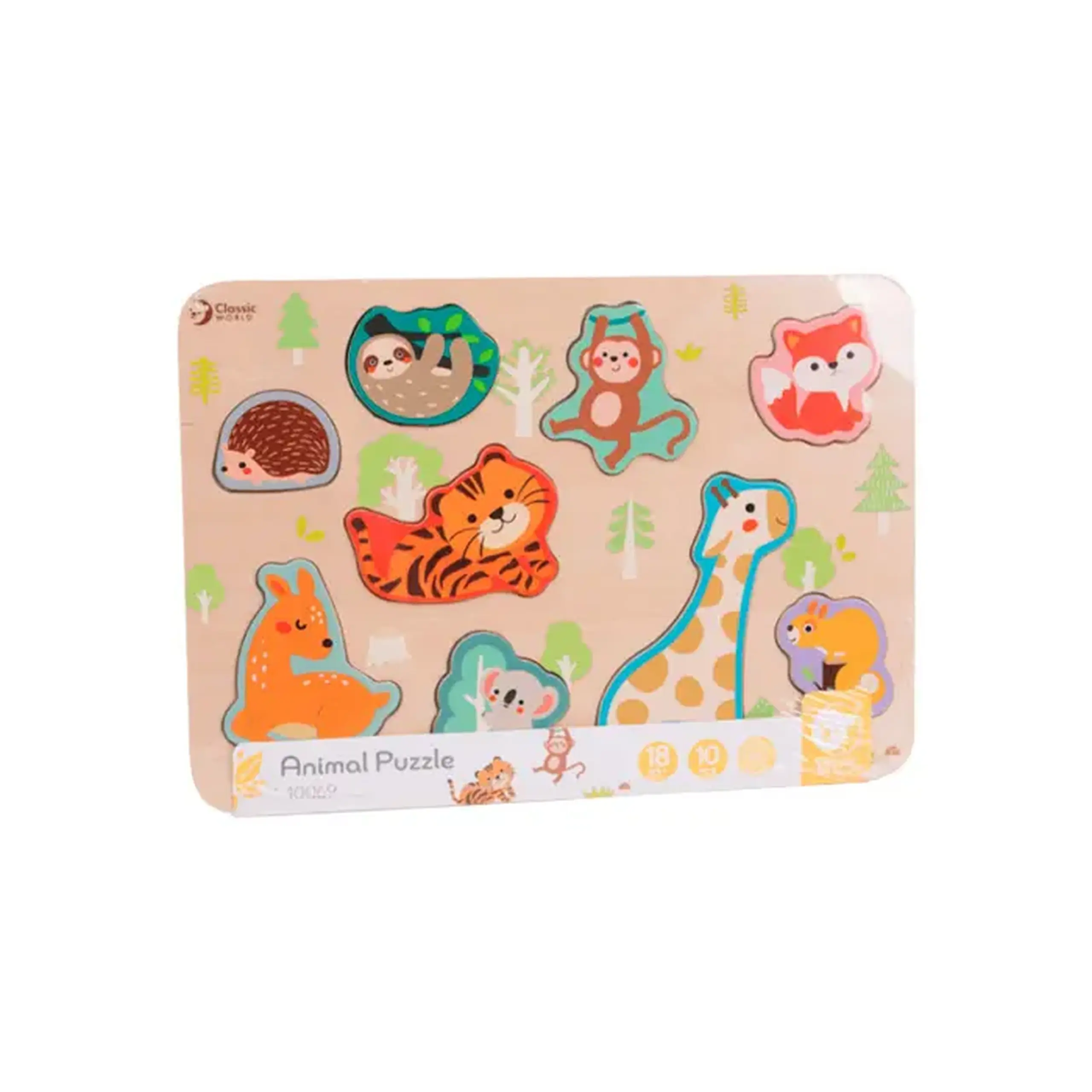 Puzzle din lemn "Animale" Classic world 40069
