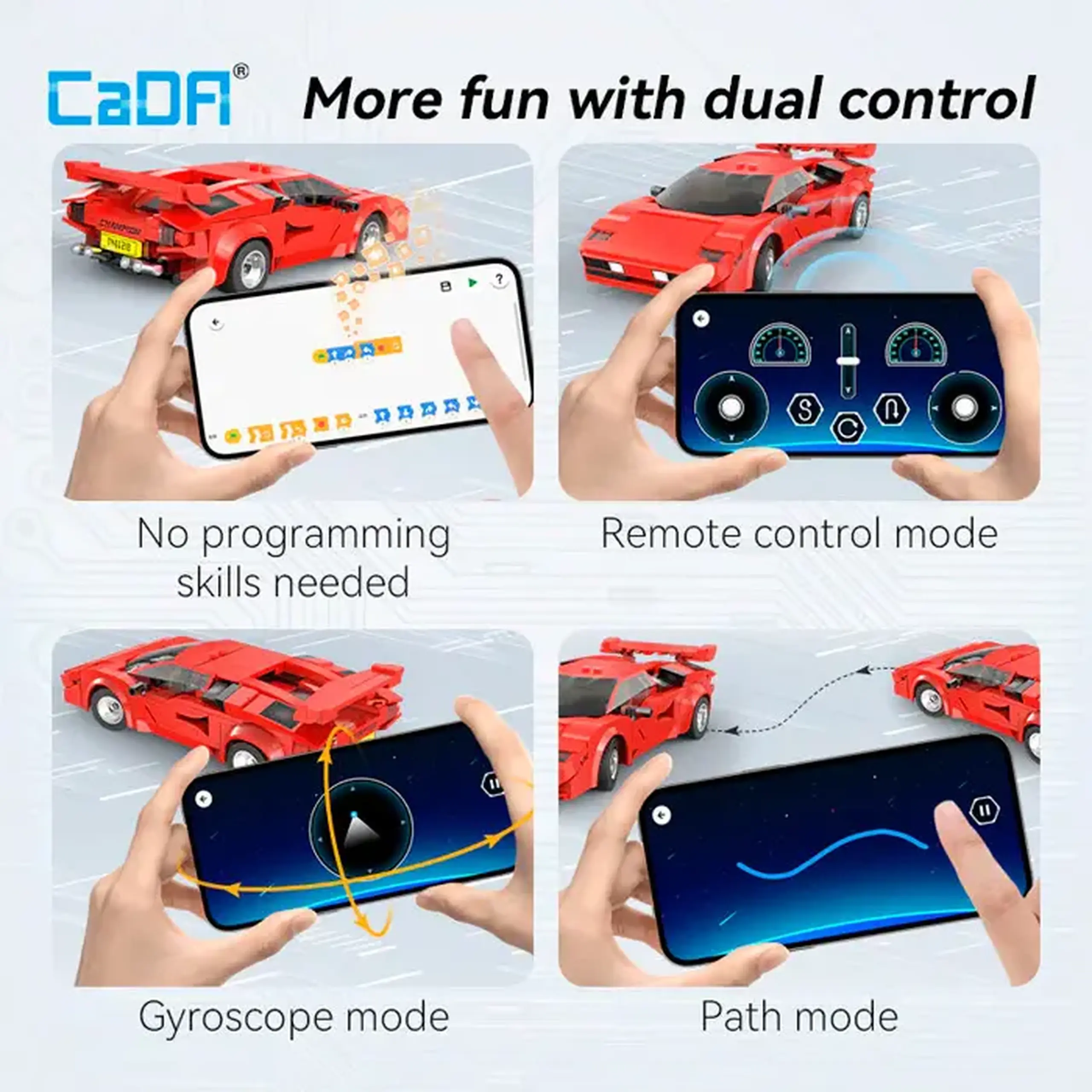 Constructor cu R/C CaDa Red Shadow Race Car C51085W