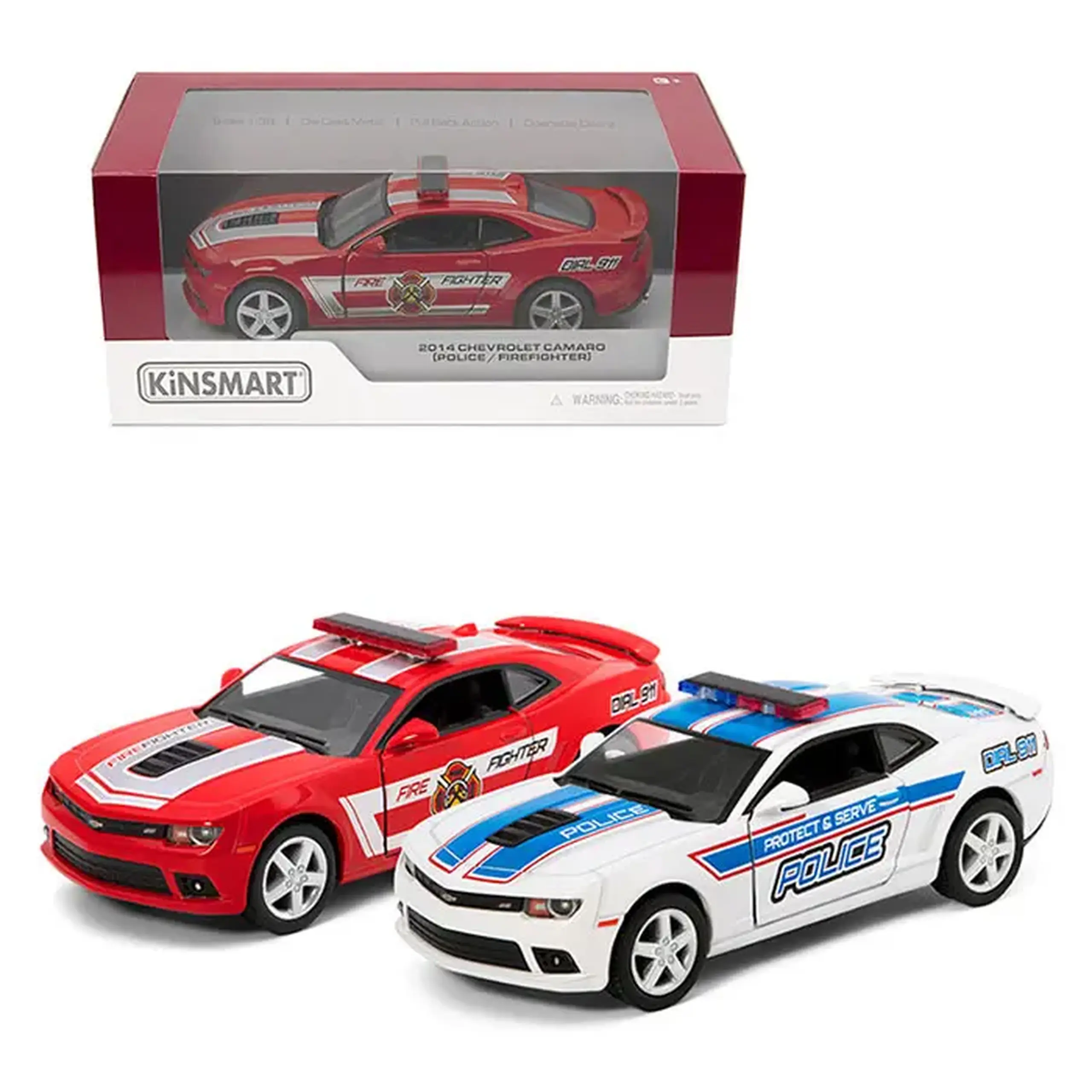 Masina Chevrolet Camaro "Kinsmart" Politie/Pompieri KT5383WPR