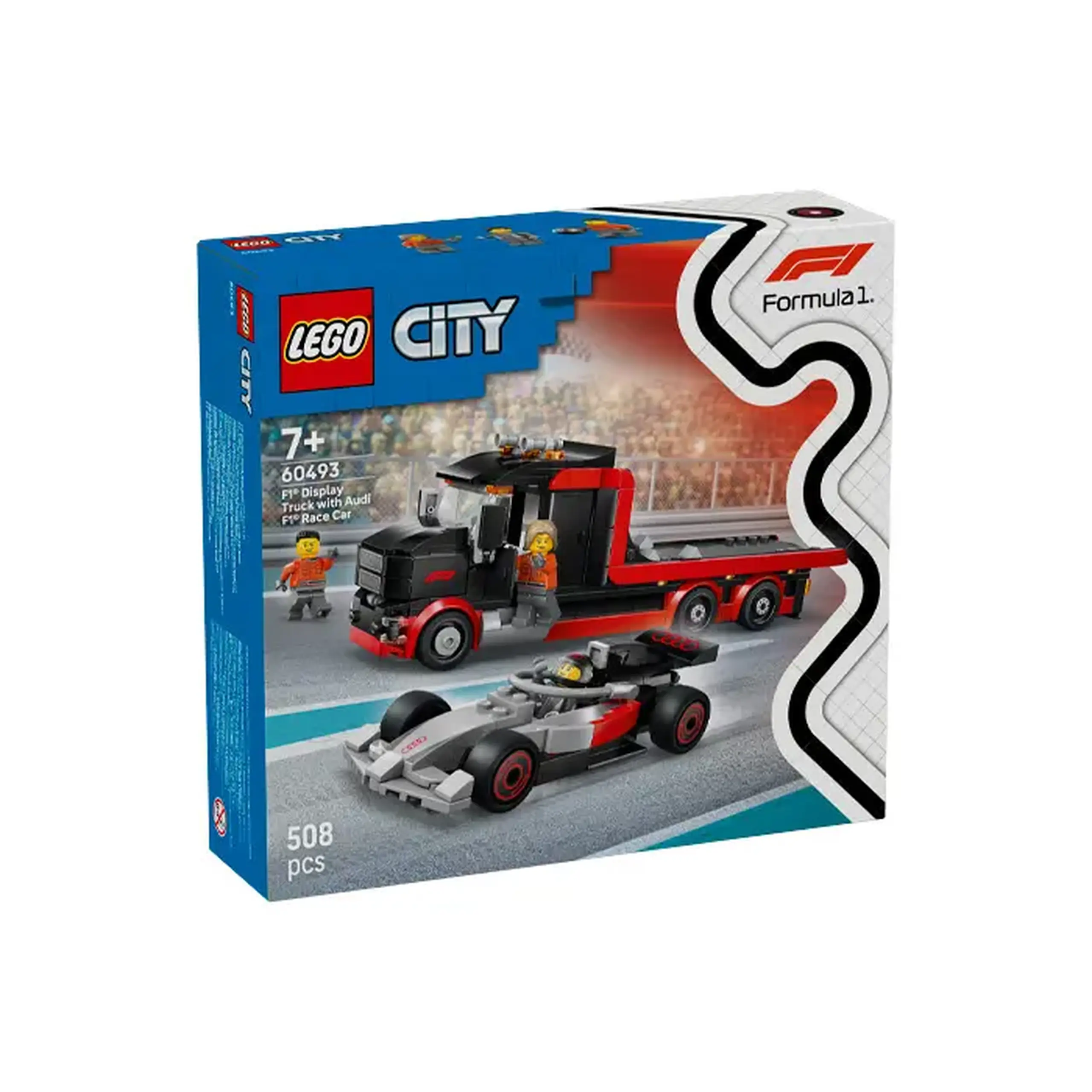 Lego City Camion cu masina de curse Audi F1 60493