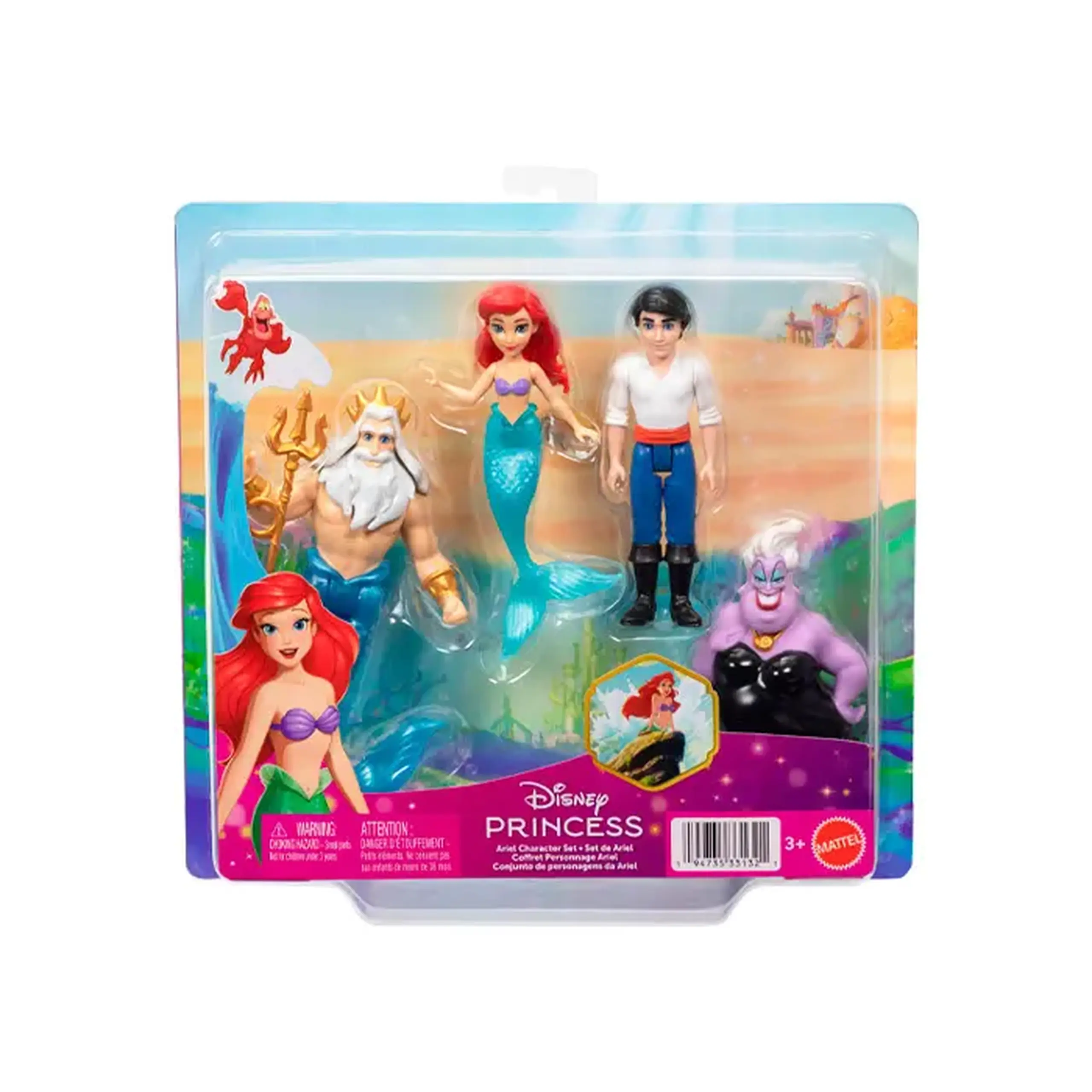Set de 4 mini papusi Disney Princess Ariel JHG84
